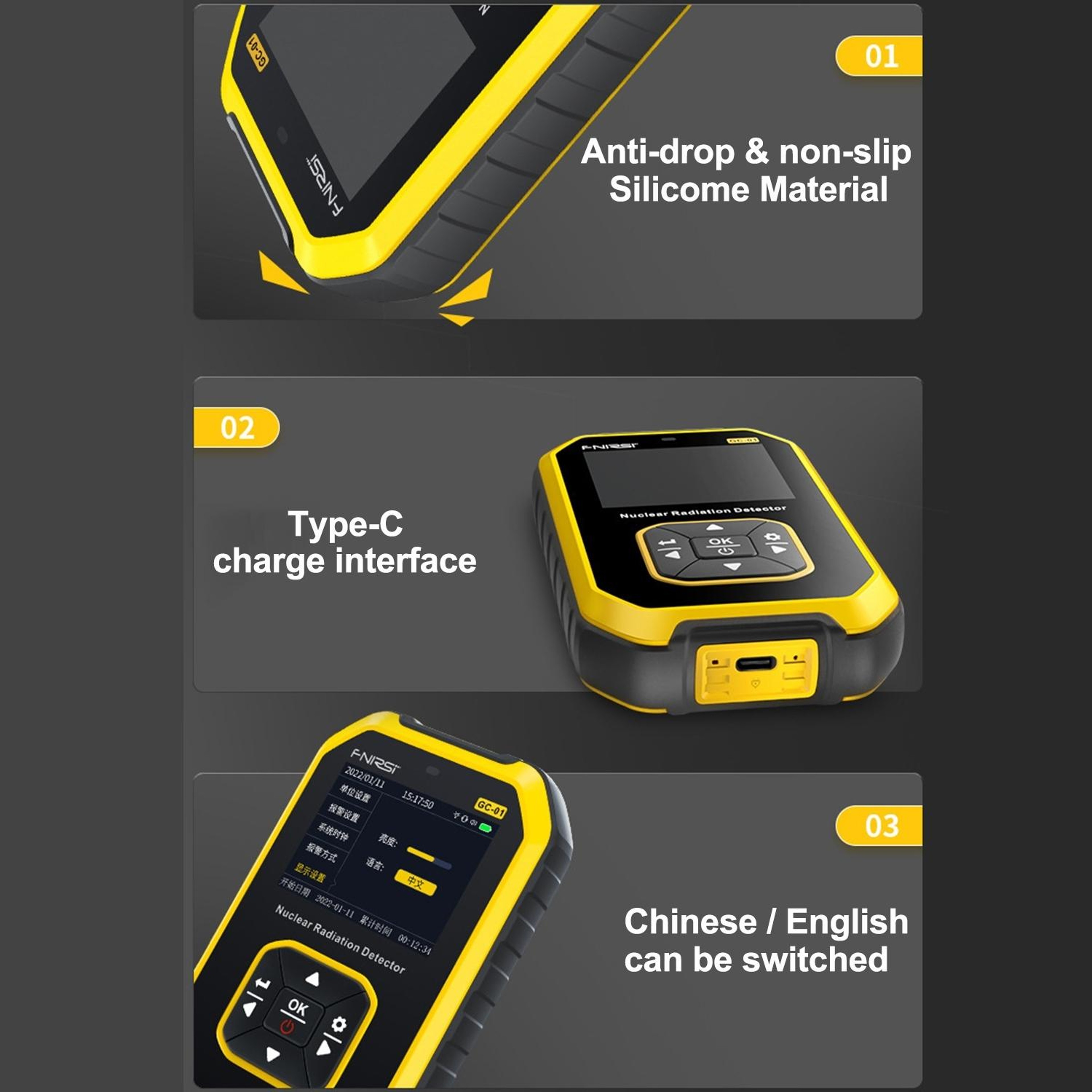 Portable Geiger Counter Nuclear Radiation Detector for Gamma and Beta Rays – view 10