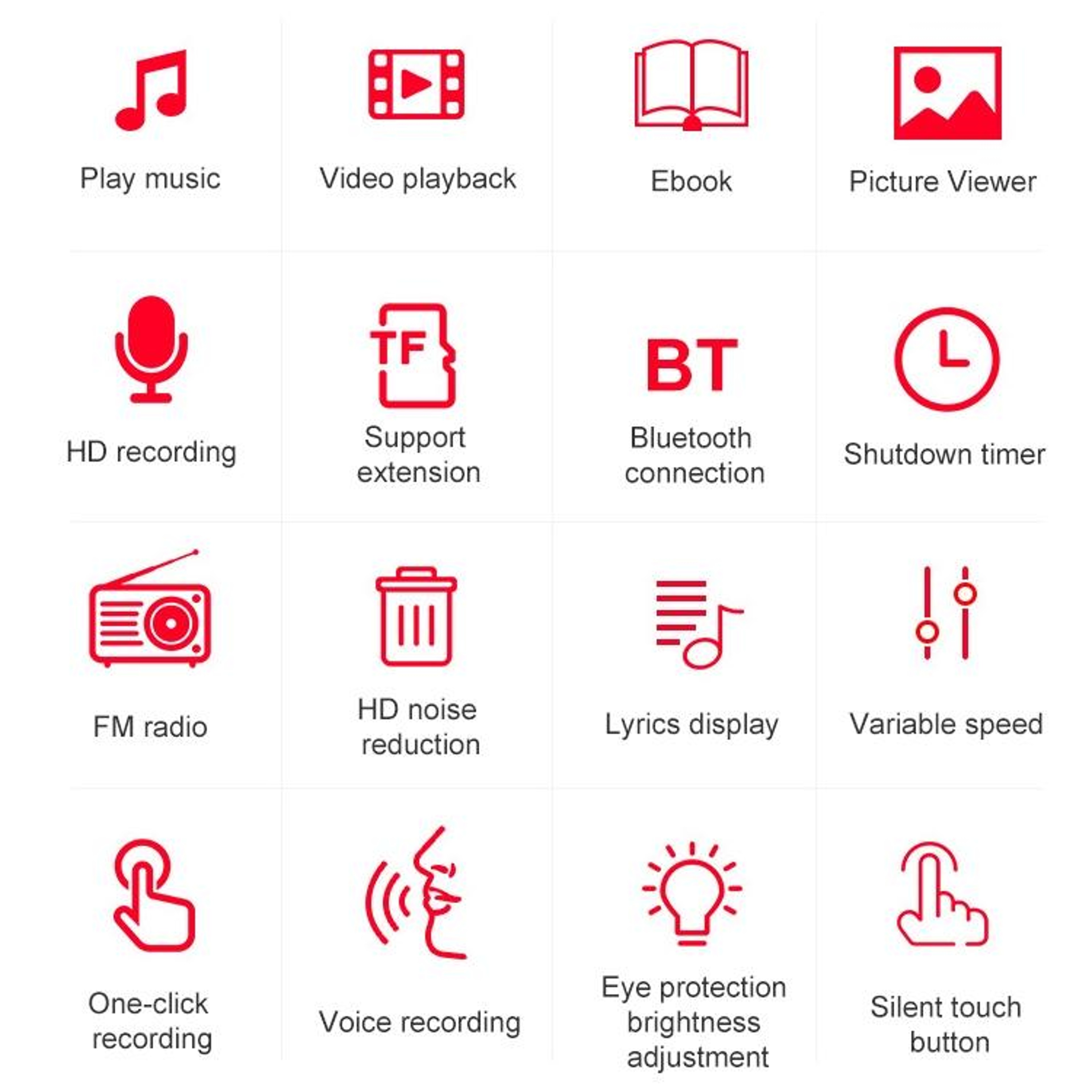 Bluetooth MP3 Player With Touch Screen Voice Recorder And EBook Reader 8