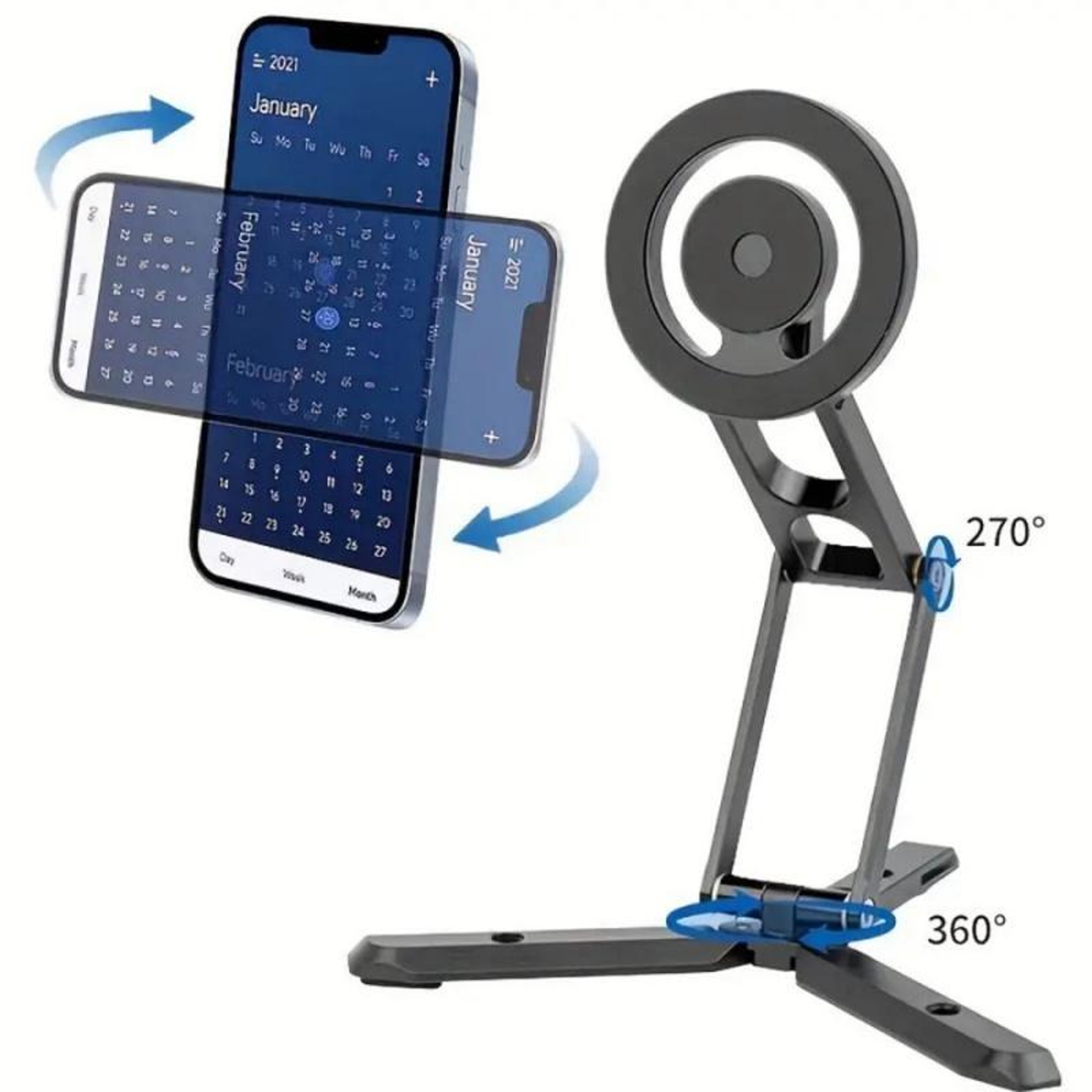 Magnetic Phone Tripod and MagSafe Phone Stand with Foldable Selfie Stick – view 3