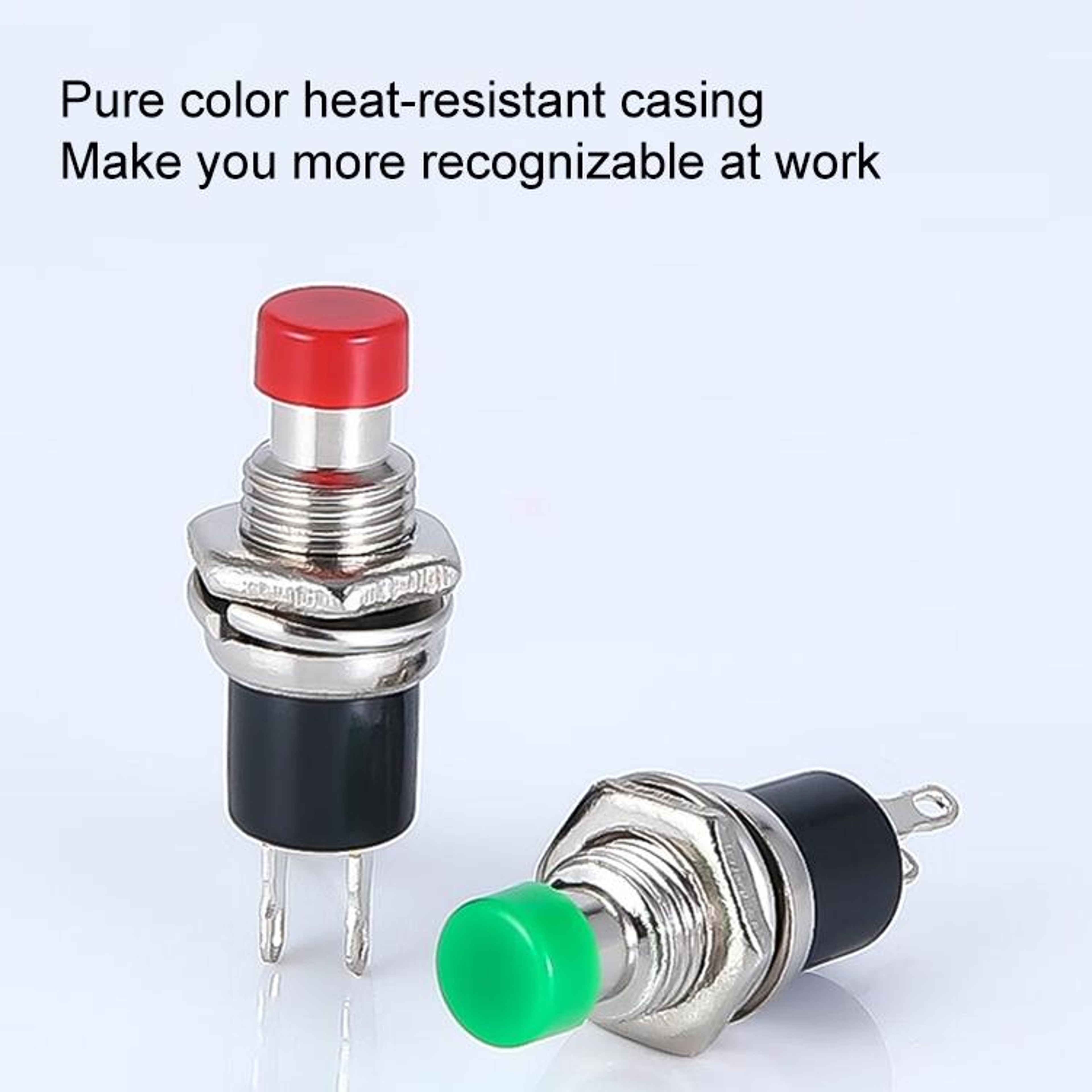 10 PCS Momentary Push Button Switch 2 Pin Normally Open Multicolor Mini Switches 4