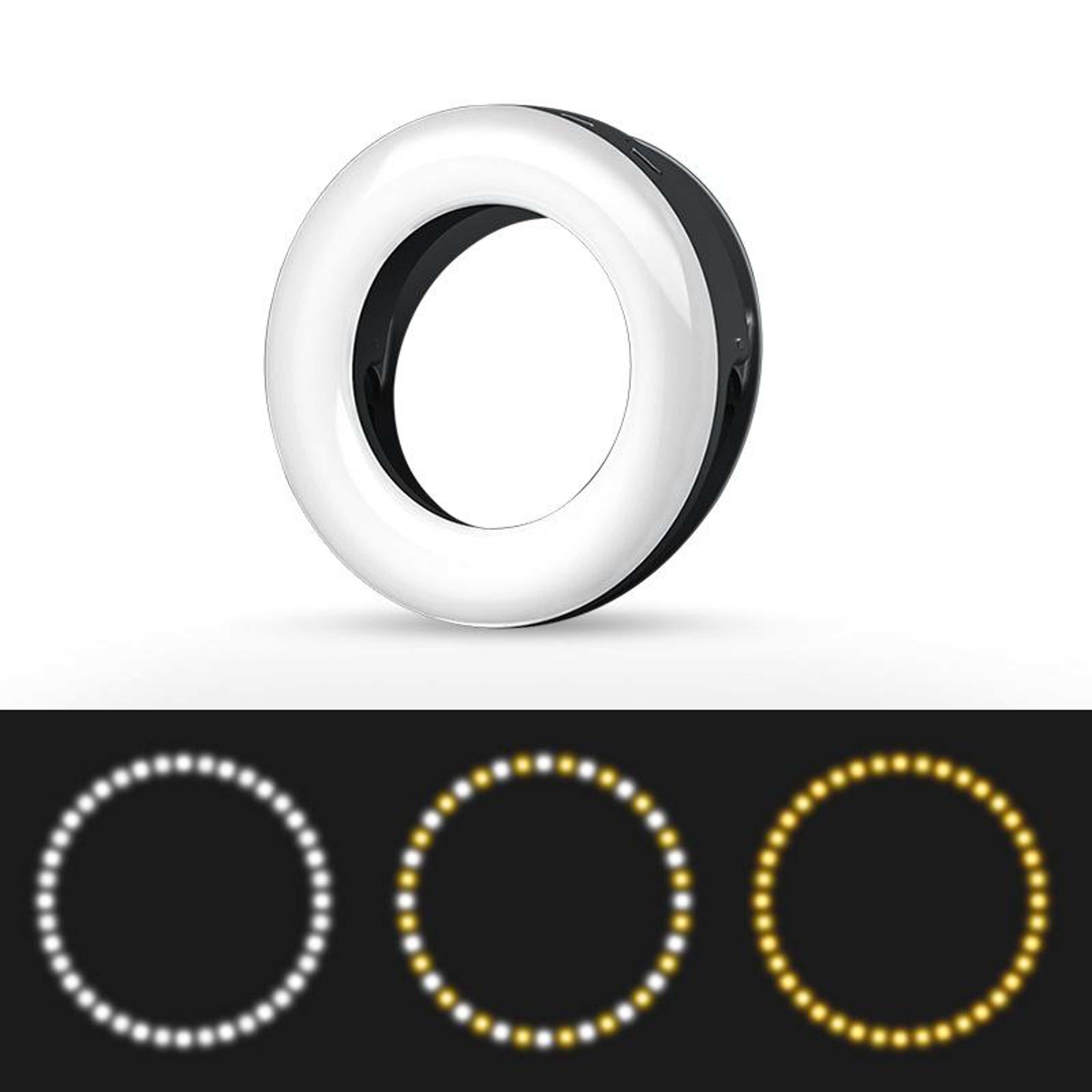 Rechargeable Selfie Ring Light With Adjustable Warm  Cool LED Fill Light For Phones 5