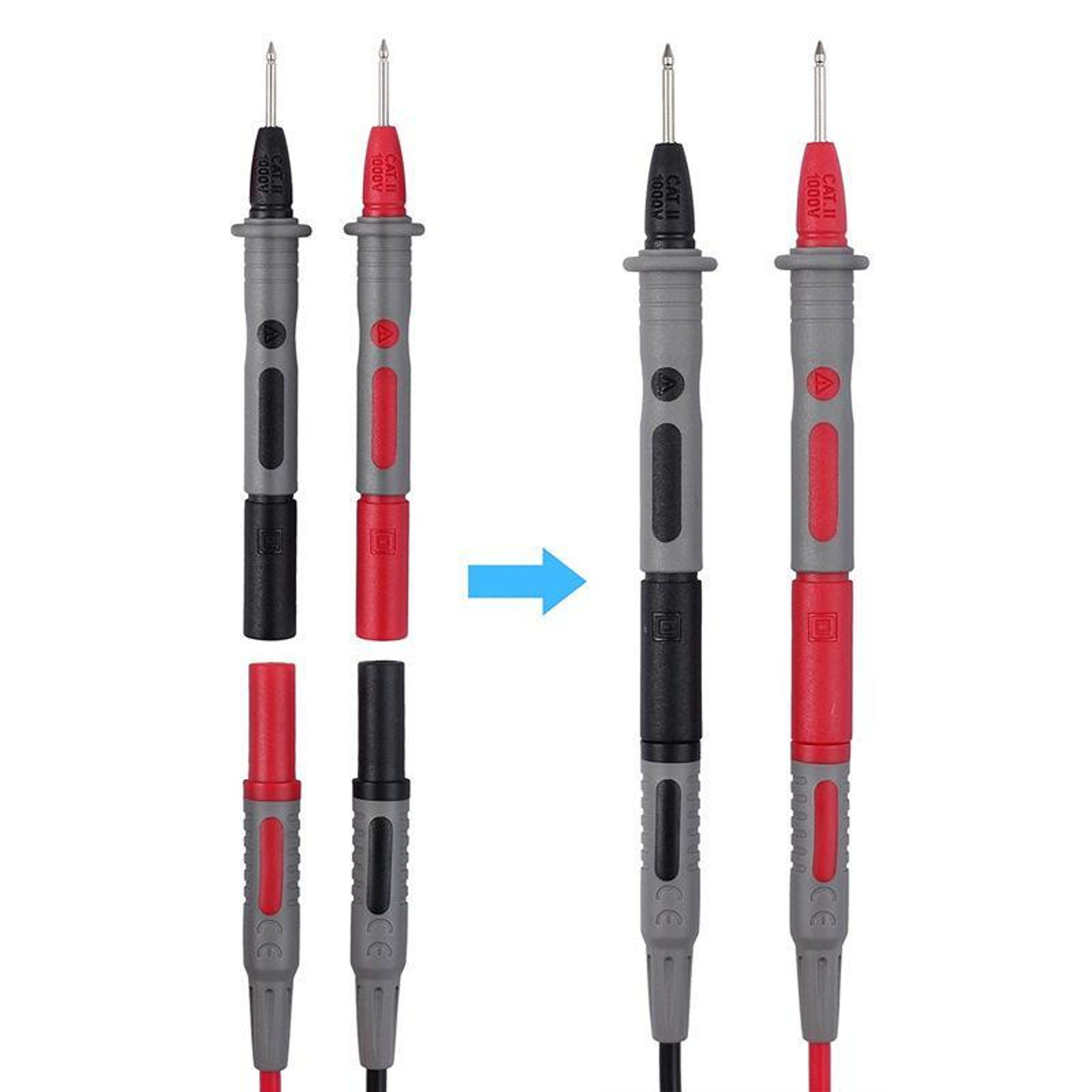 Multimeter Test Lead Set with 4mm Banana Plug, Alligator Clips and Piercing Probes – view 3