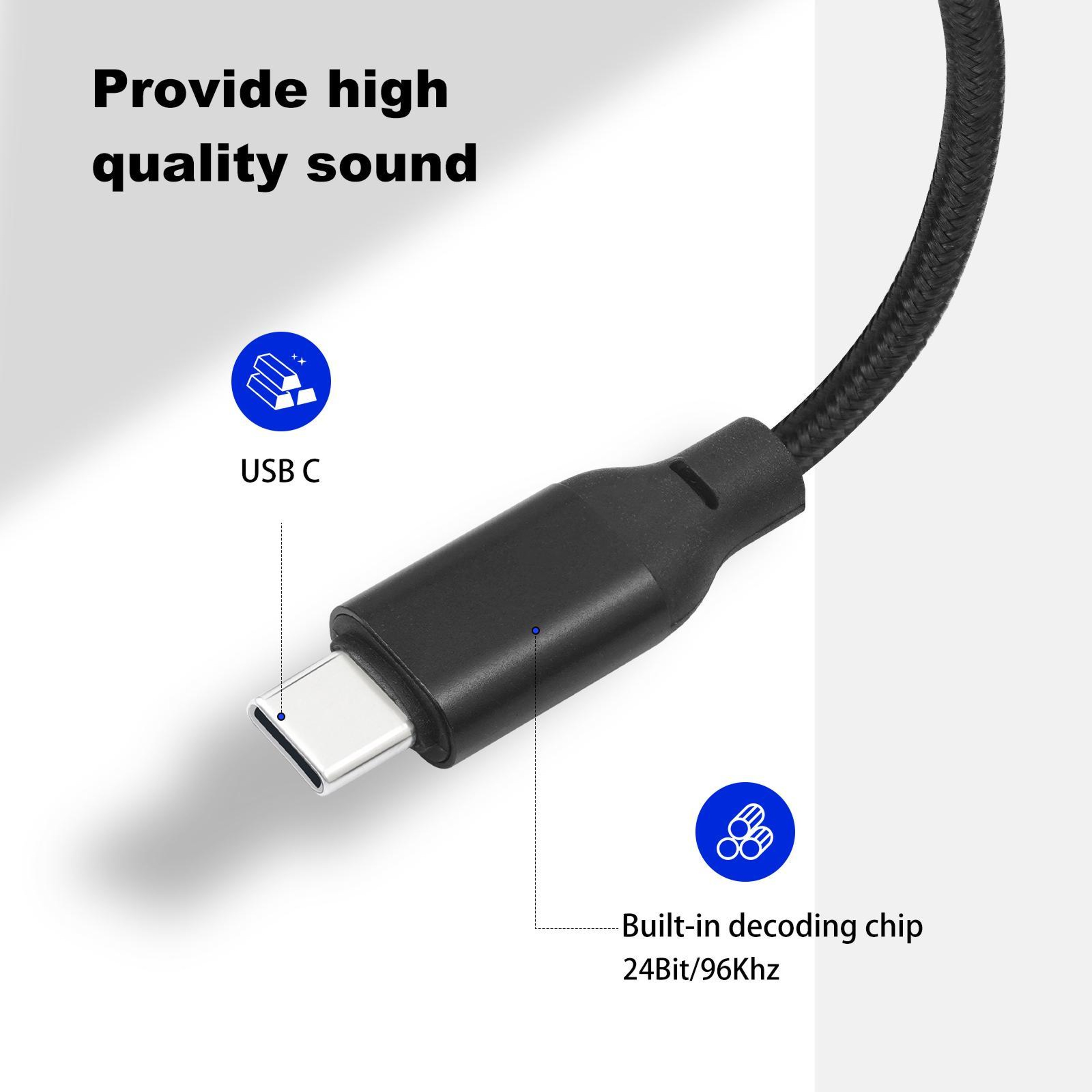 USB C To XLR Cable With 24Bit 96kHz DAC For Speakers And Amplifiers 5