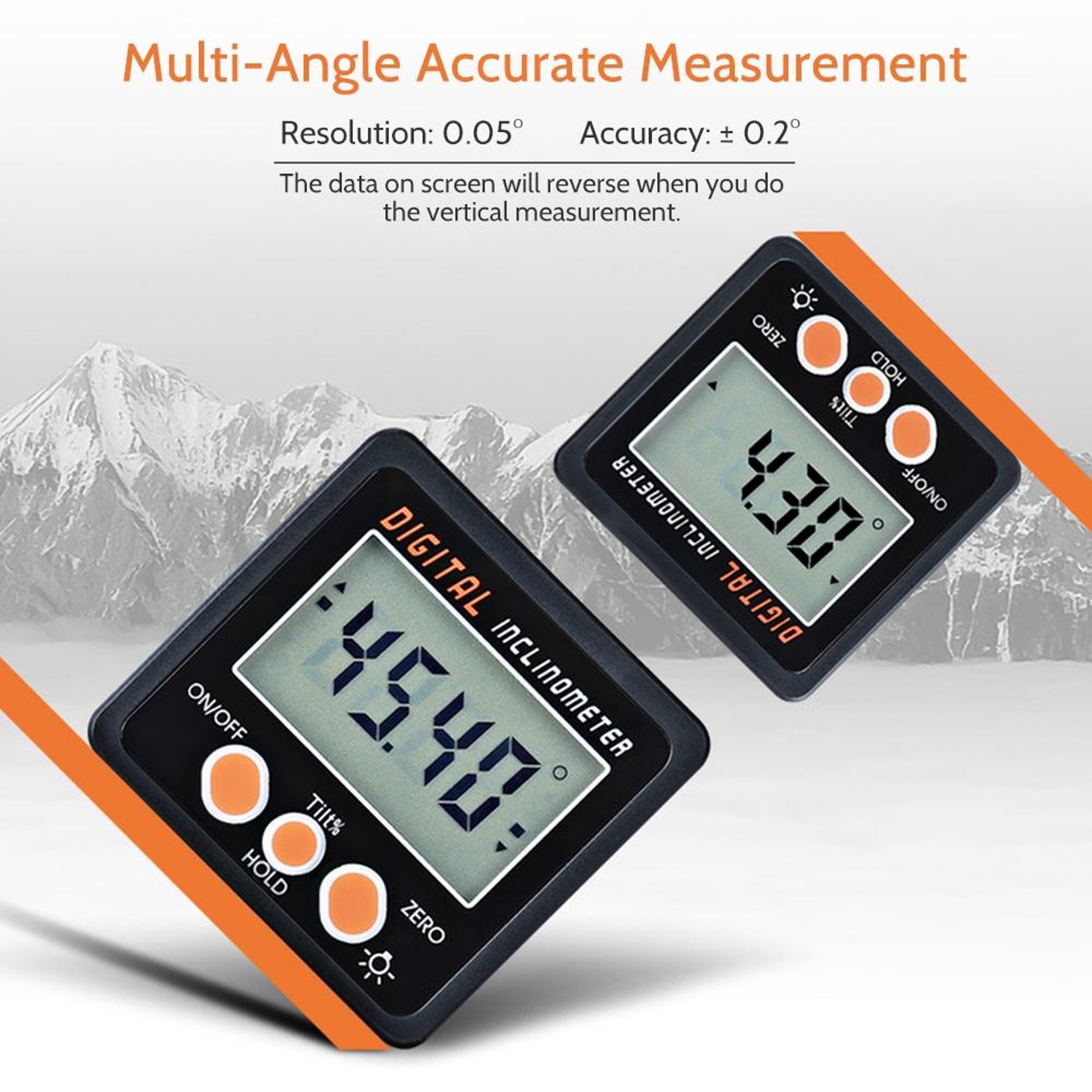 IP54 Digital Angle Finder Magnetic Inclinometer and Digital Protractor for Precision Measuring – view 6