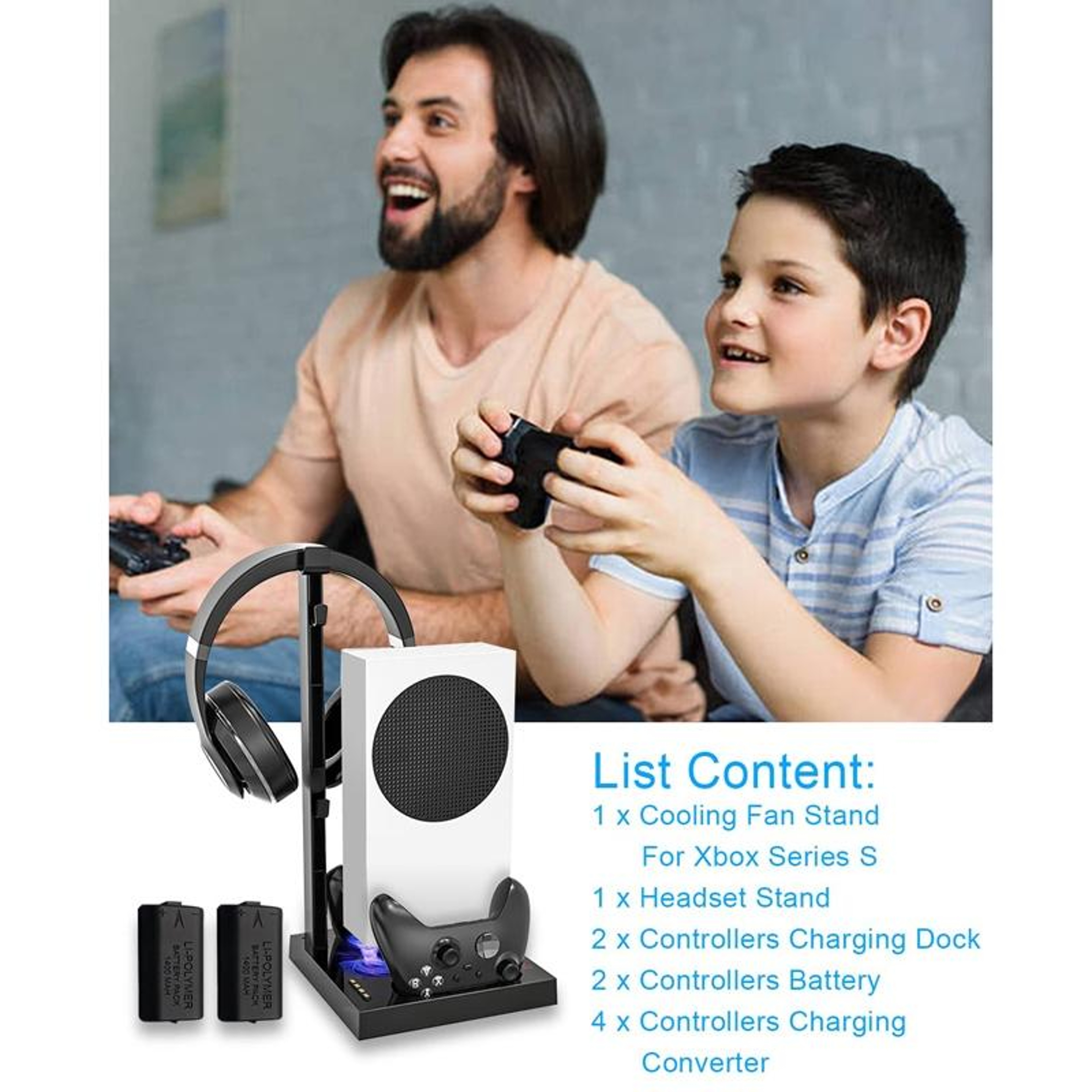 Xbox Series S Cooling Stand with Dual Controller Charger and Cooling Fans – view 6