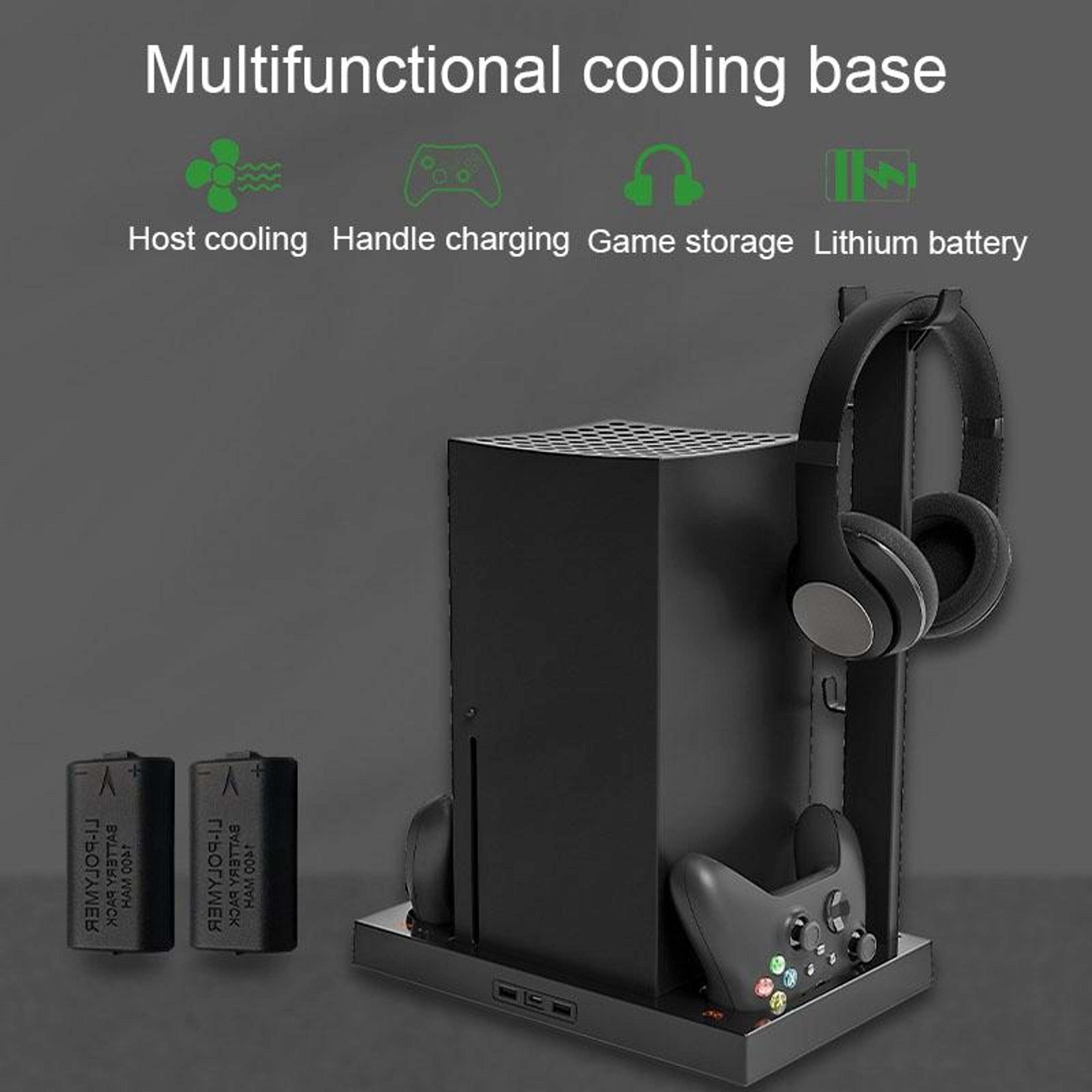Xbox Series X Cooling Stand with Dual Controller Charging Station – view 4