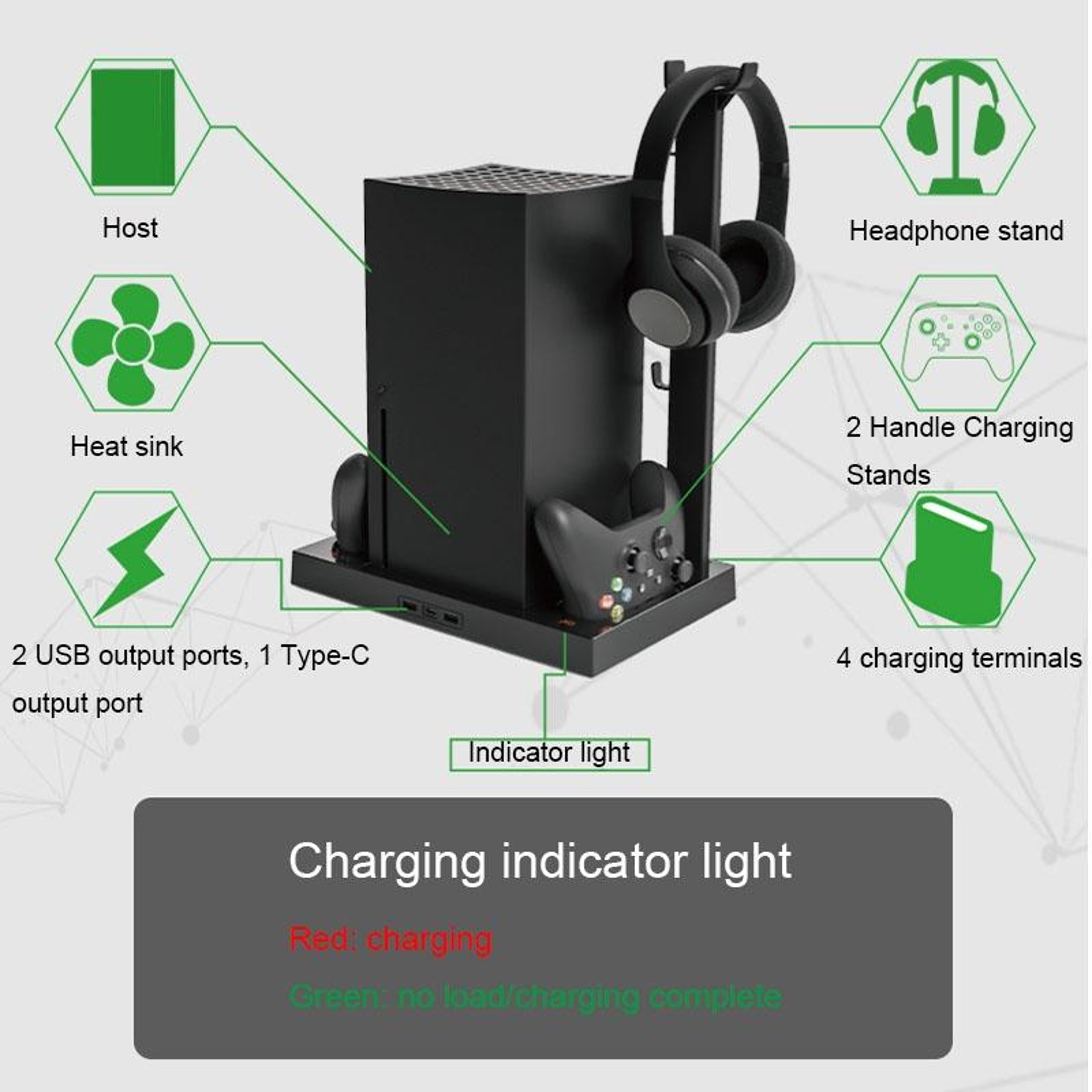 Xbox Series X Cooling Stand with Dual Controller Charging Station – view 5