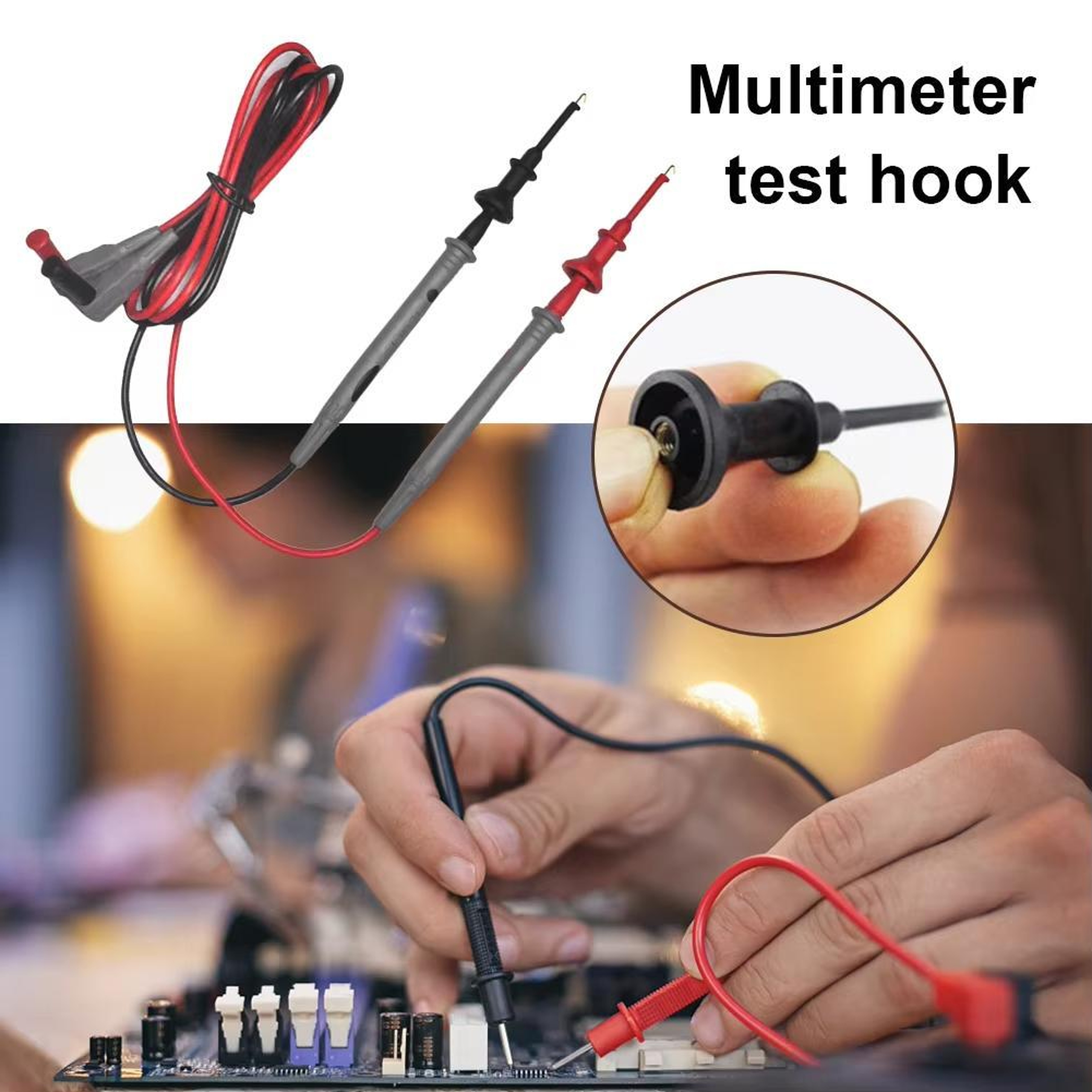 Universal Multimeter Test Hooks With Telescopic Electrical Test Probes 4