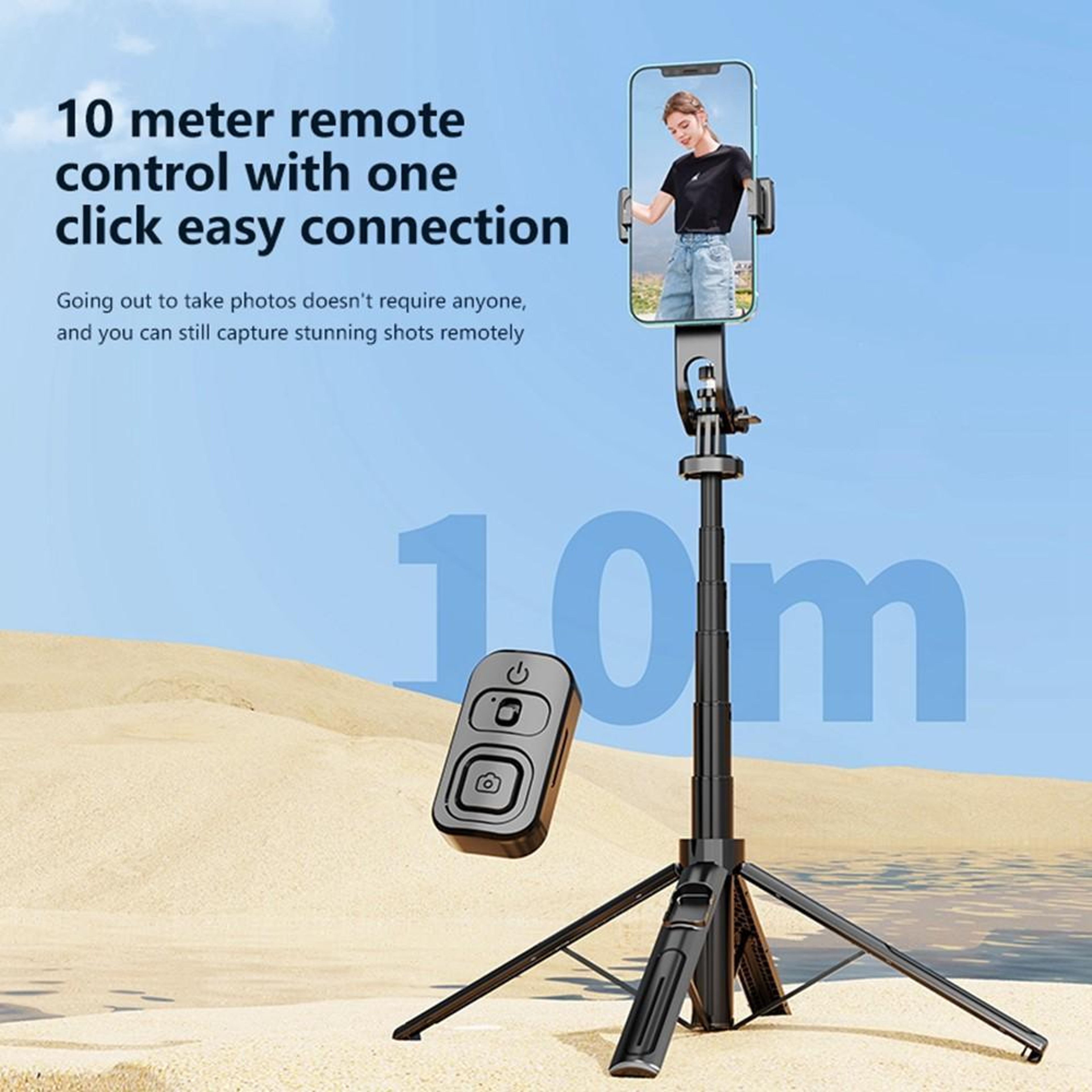 Bluetooth Selfie Stick Tripod with 4-Leg Stand – view 6