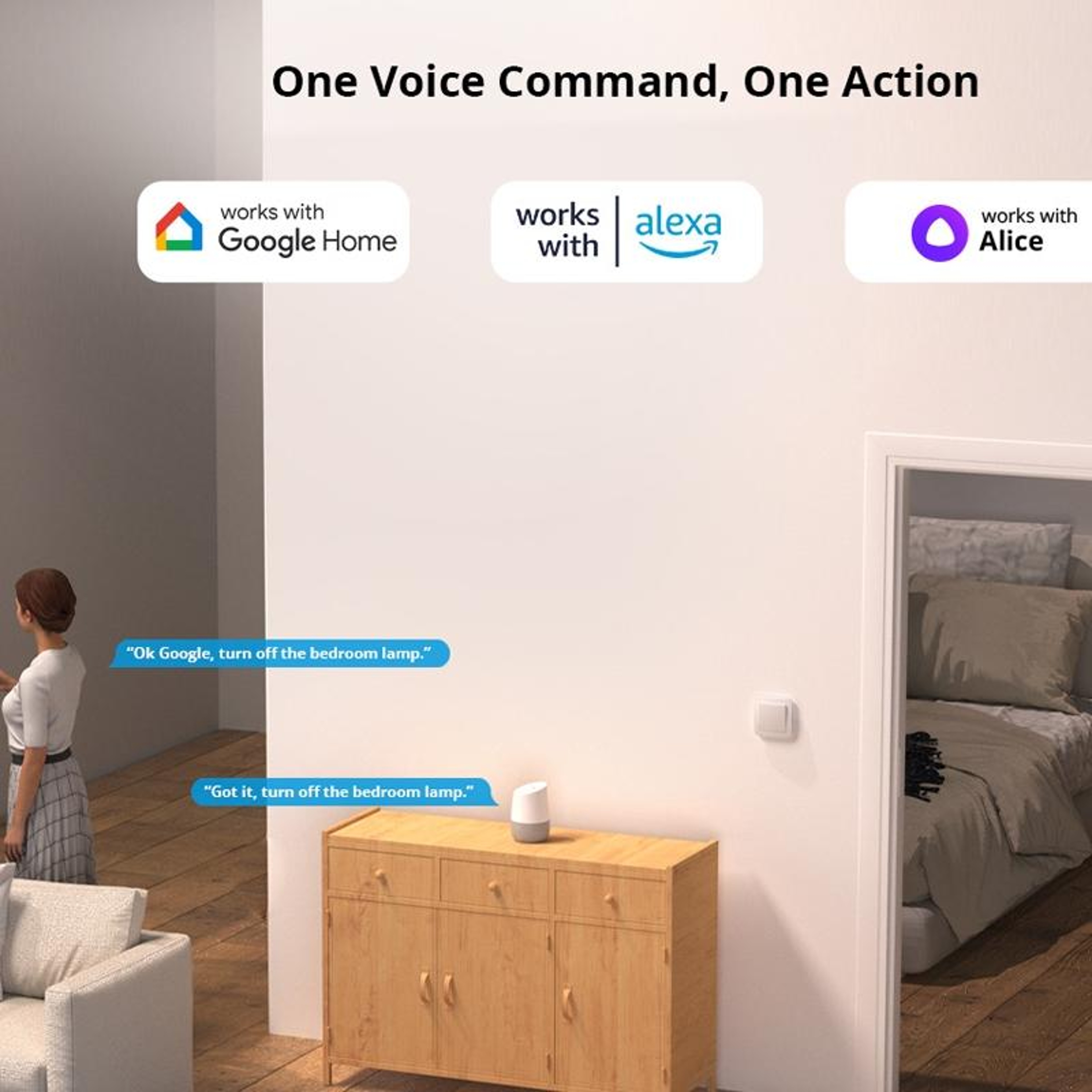 Zigbee Smart Switch No Neutral Remote and Voice Control Module – view 10