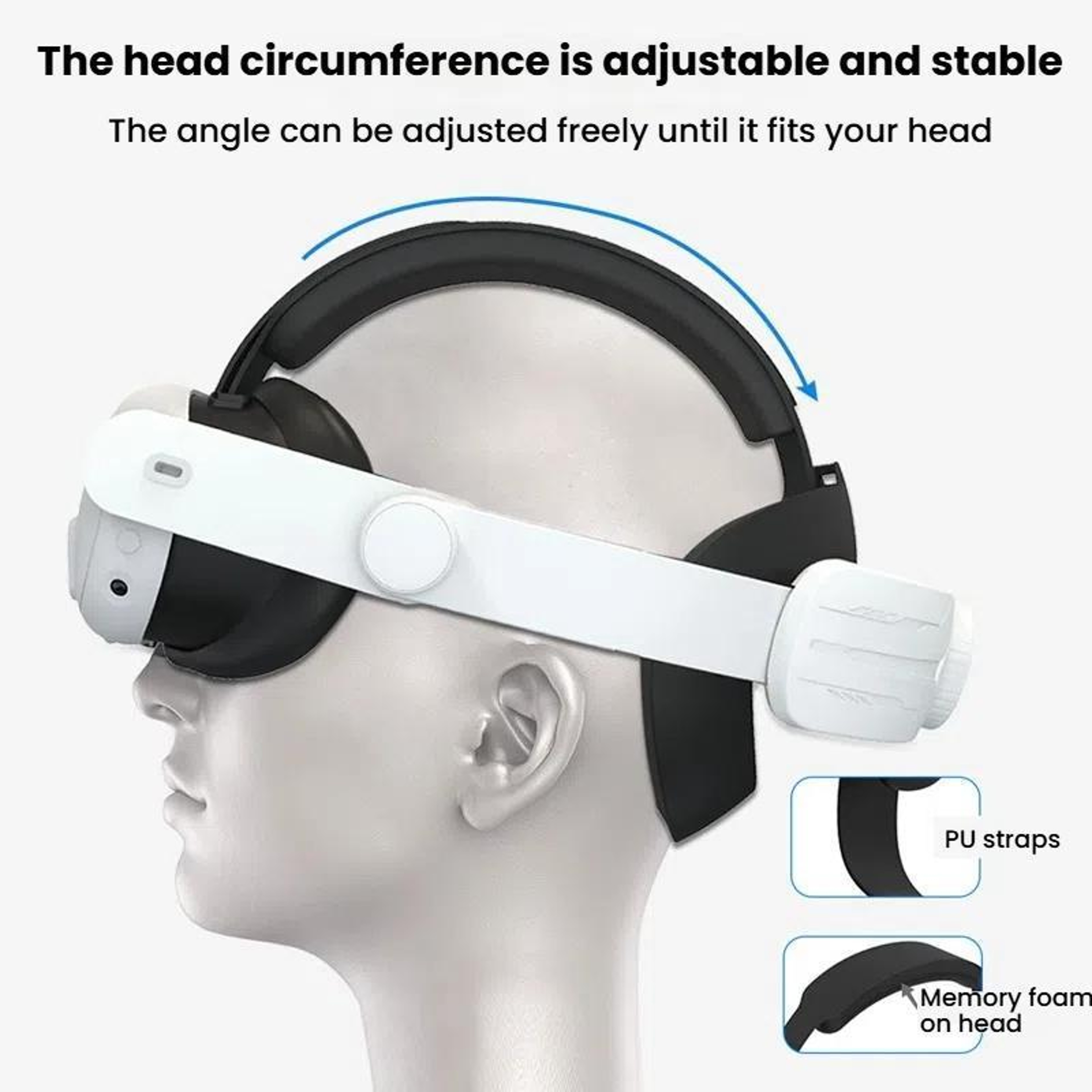 Meta Quest 3 And 3S Comfort Head Strap Adjustable No Face Pressure VR Headband 7
