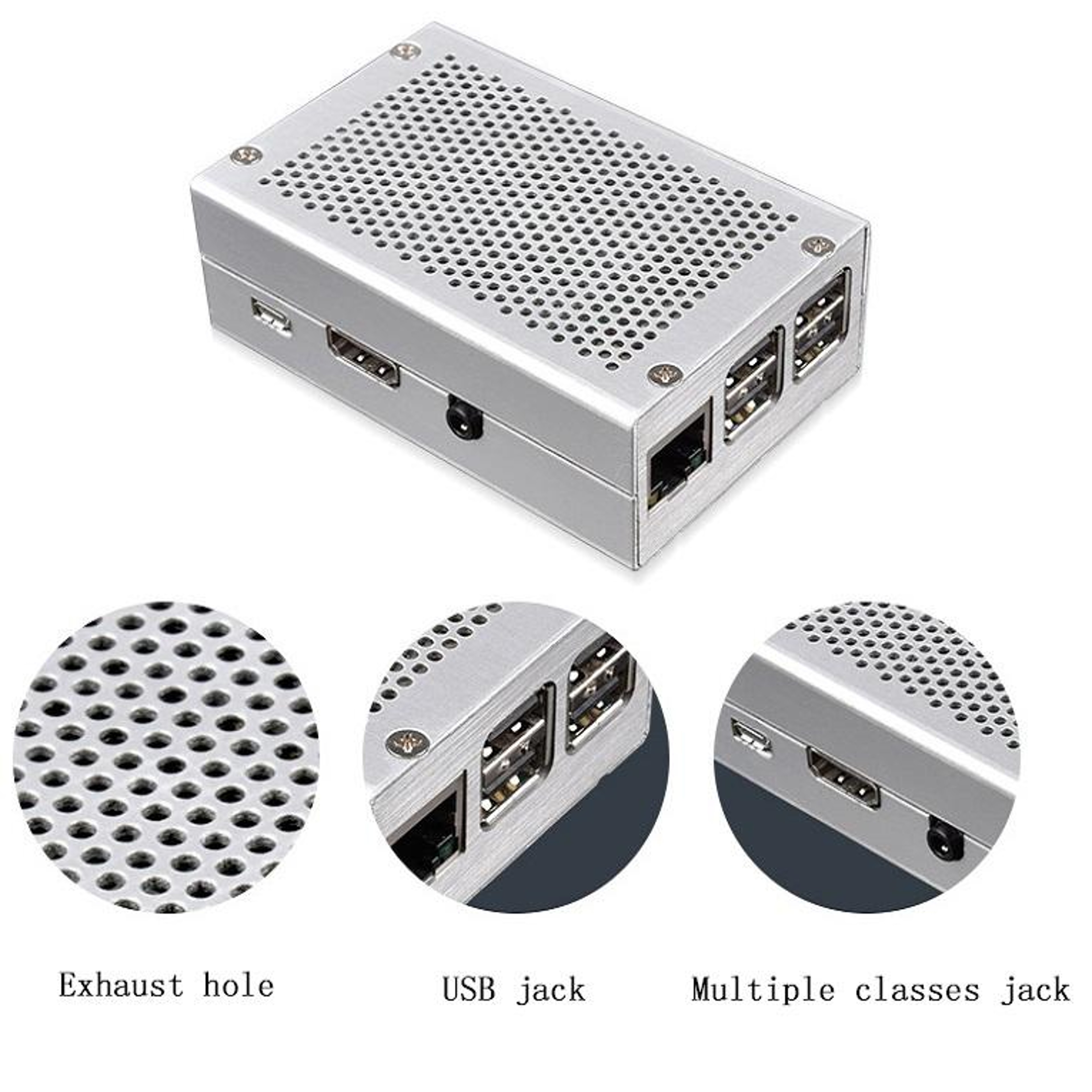 Aluminum Raspberry Pi 3 Case With Ventilated Cooling For Pi 2B Black 5