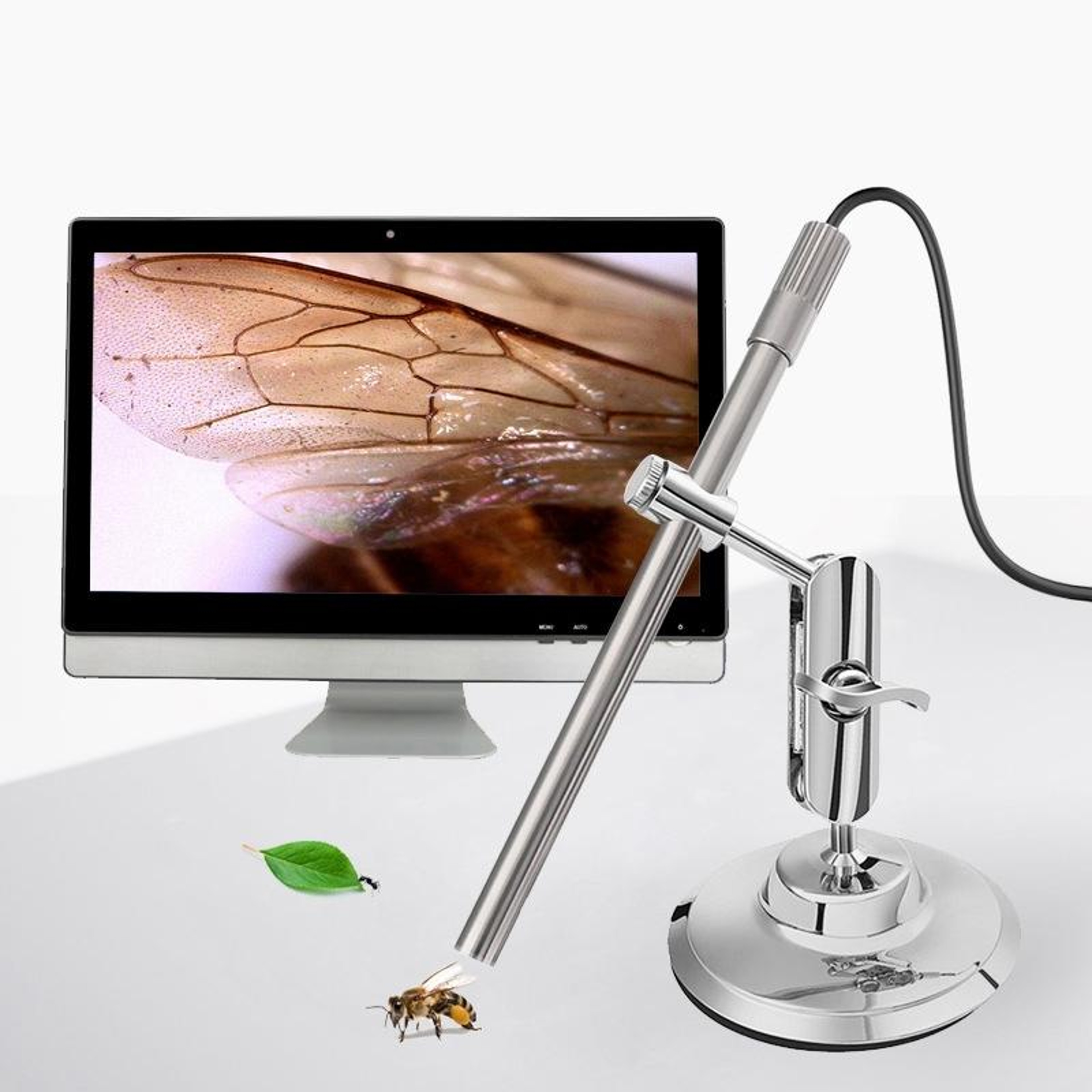 200X USB Digital Microscope with Adjustable Focus, LED Light and 360° Stand – view 1