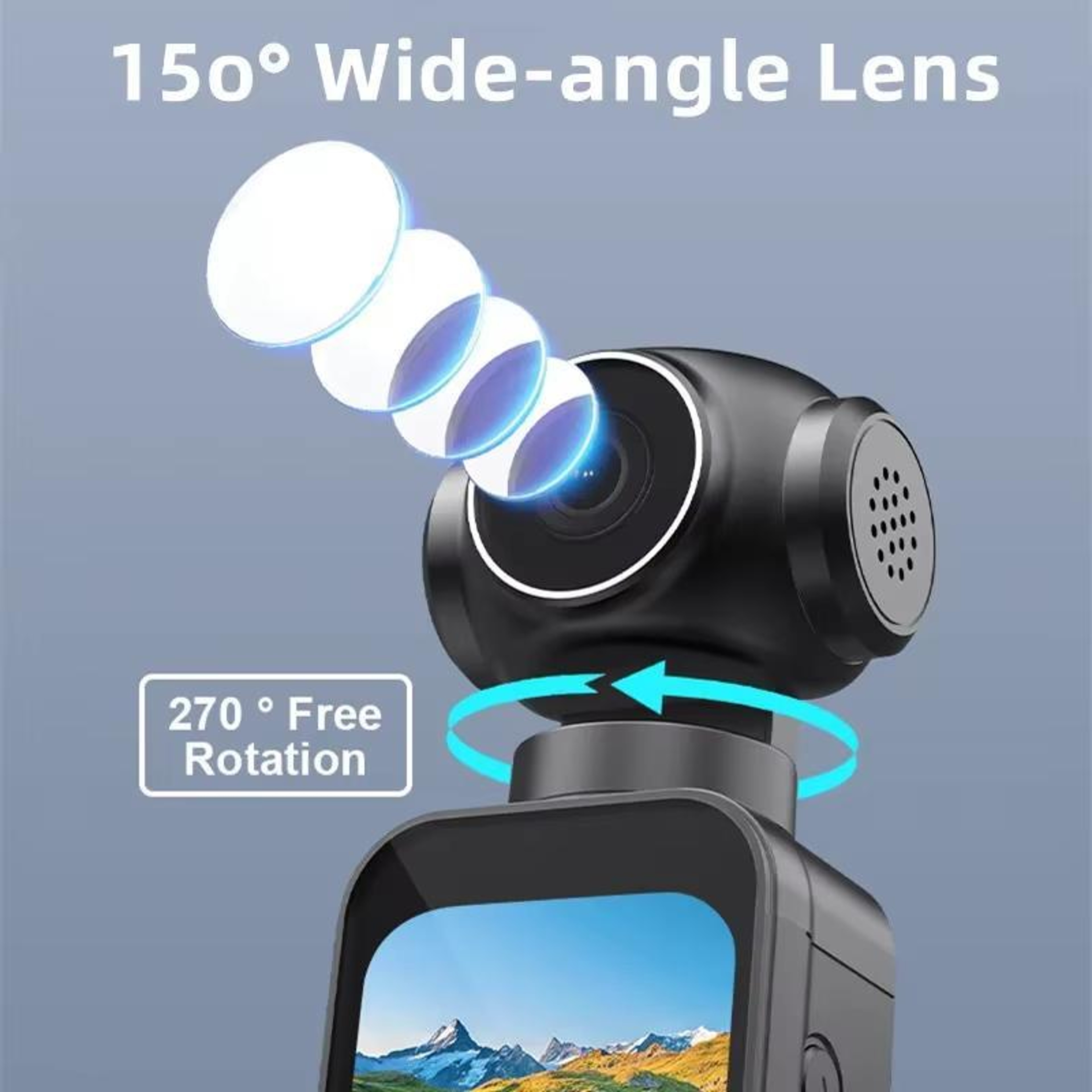 5K Action Camera with Touch Screen, EIS Stabilization and 150° Wide Angle Lens – view 5
