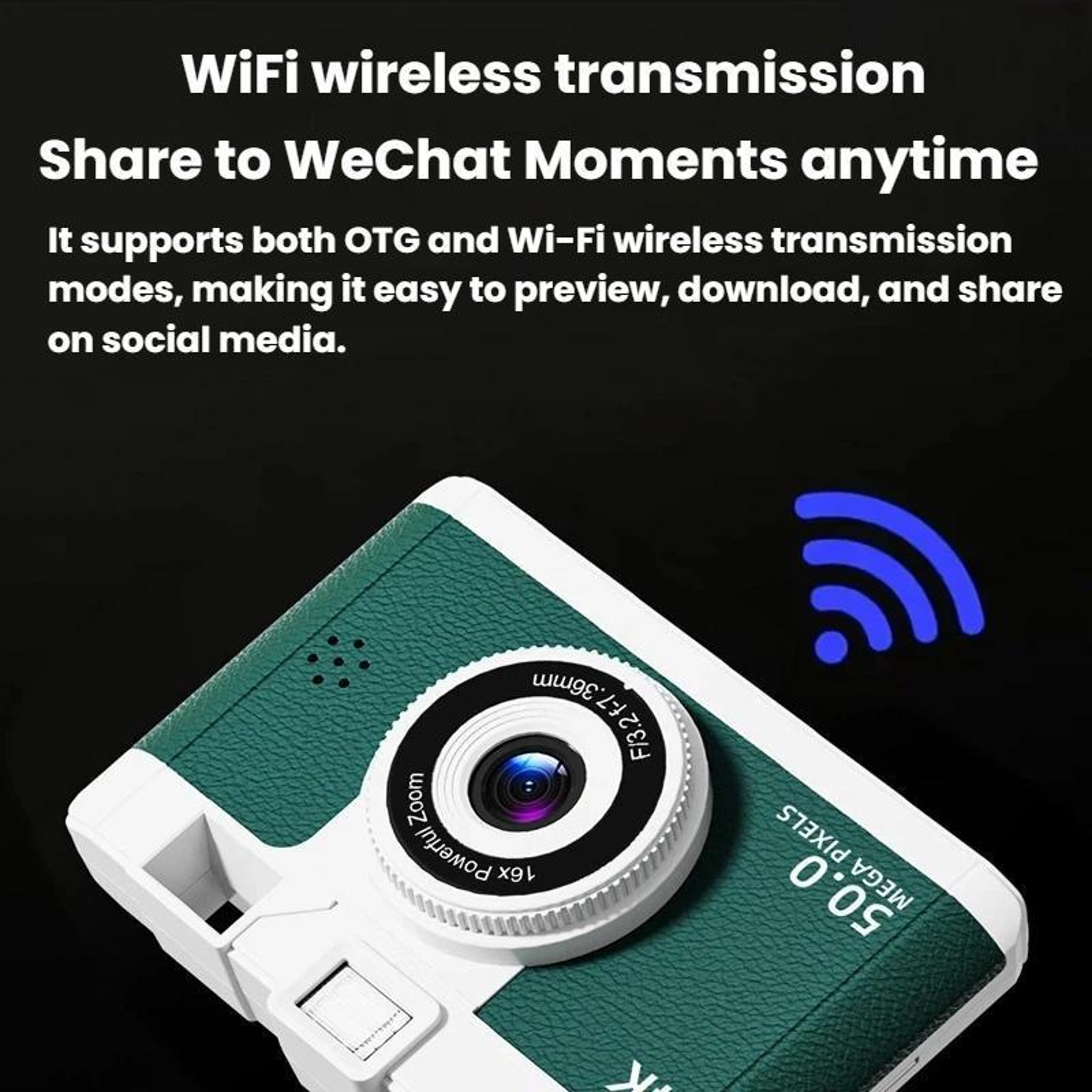 WiFi Digital Camera With Dual Cameras 24 Inch IPS Screen And 16X Zoom 8