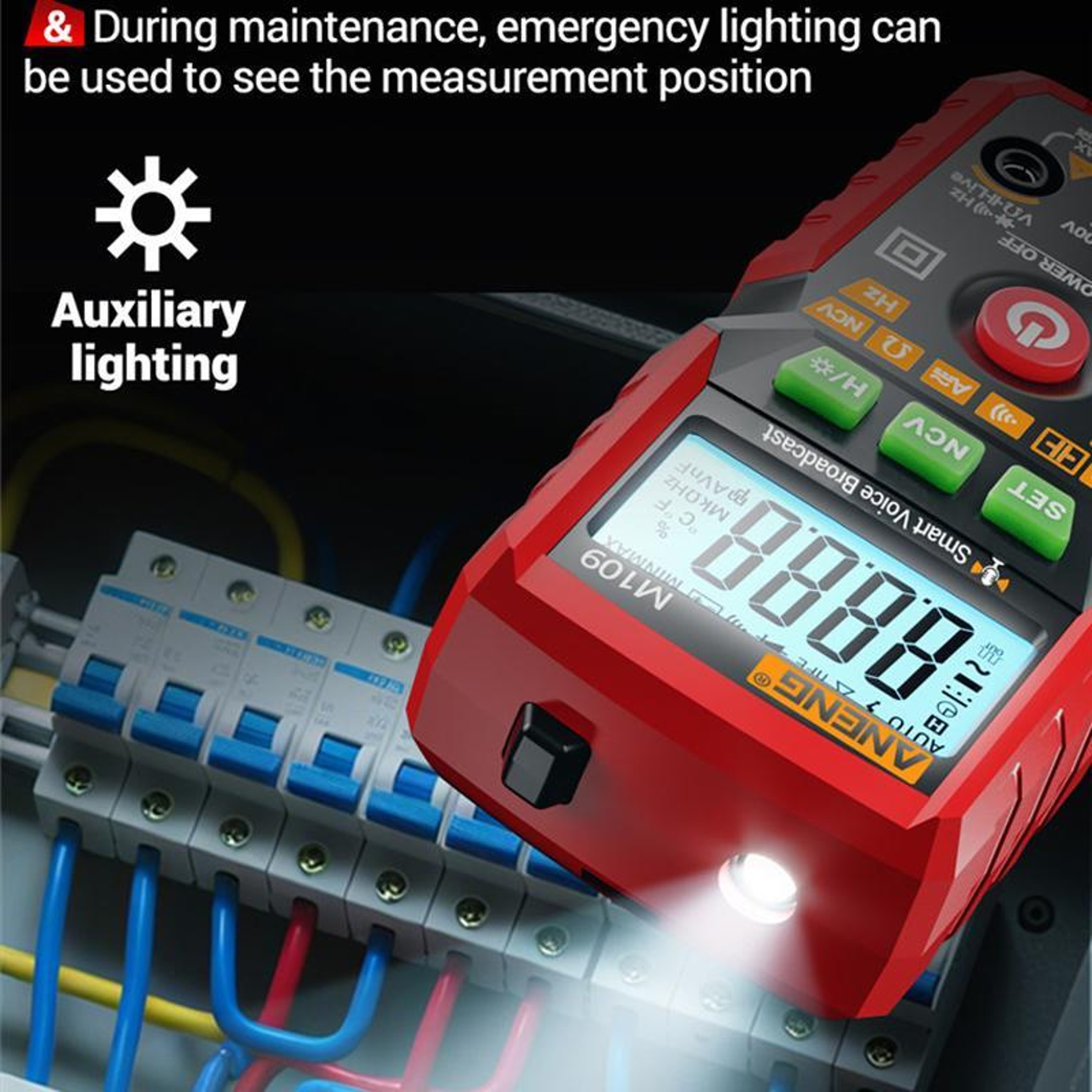 Digital Multimeter With Voice Guide NCV Voltage Detector And 4000Count Tester 5
