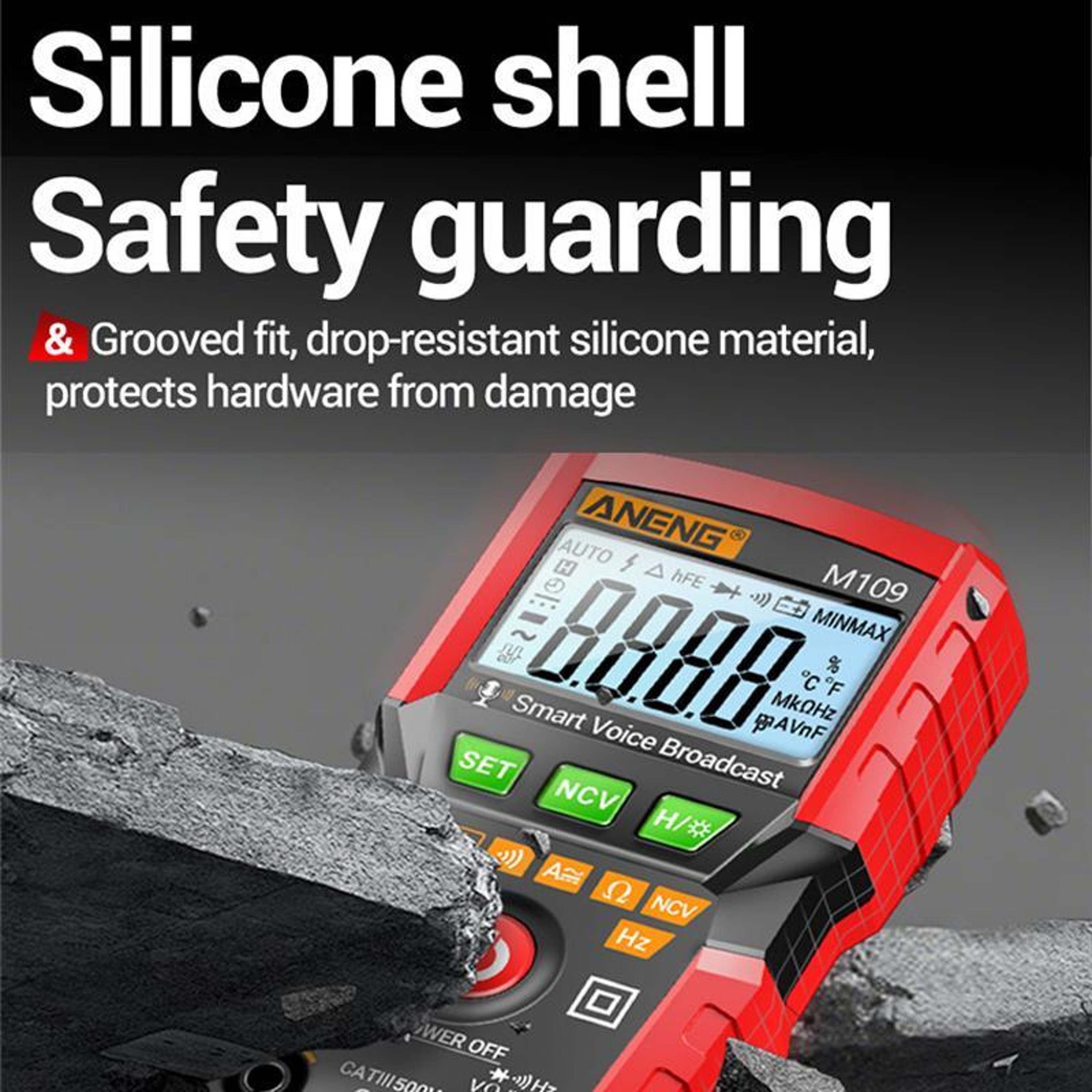 Digital Multimeter With Voice Guide NCV Voltage Detector And 4000Count Tester 6