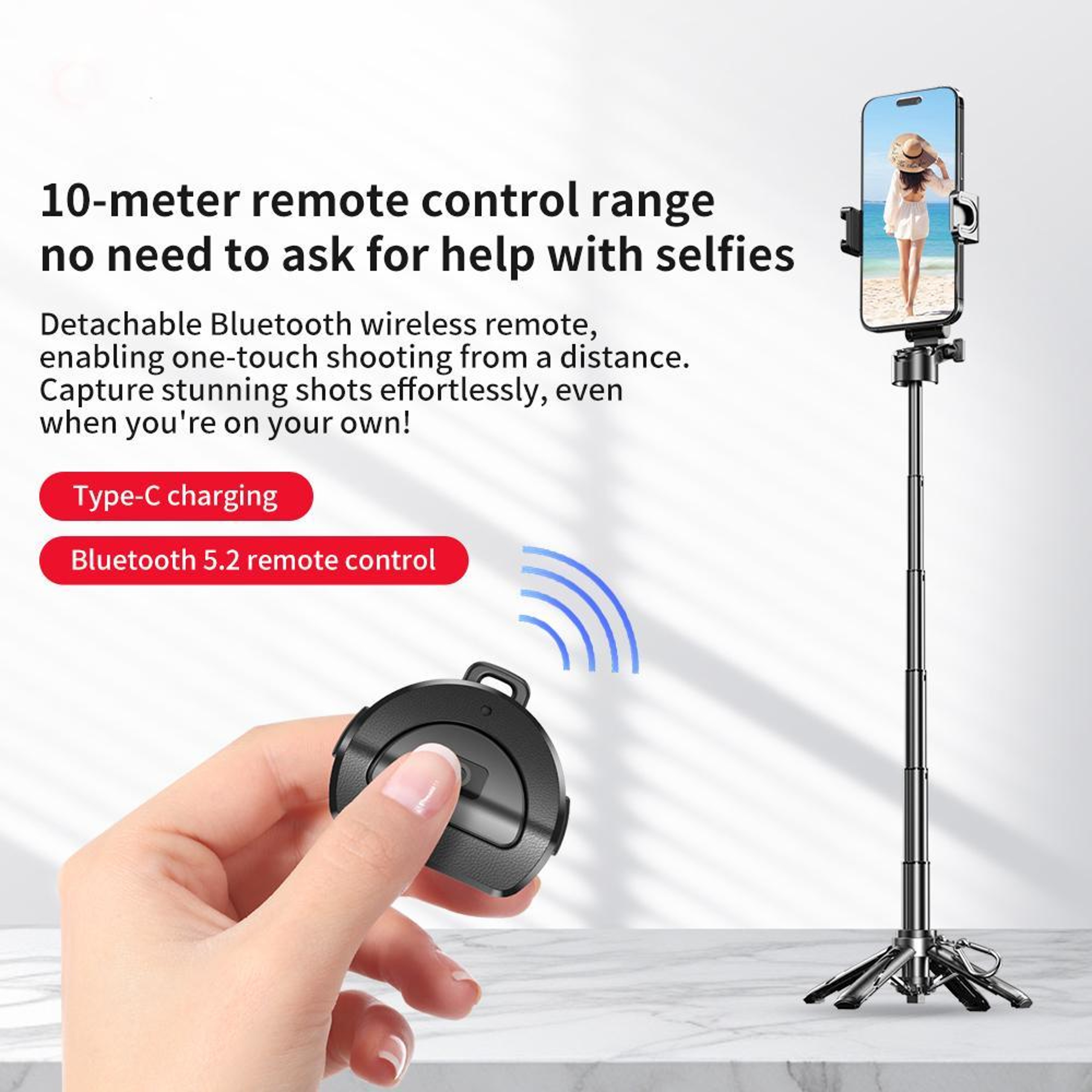 Mini Bluetooth Selfie Stick With Tripod And Rotating Phone Holder 6