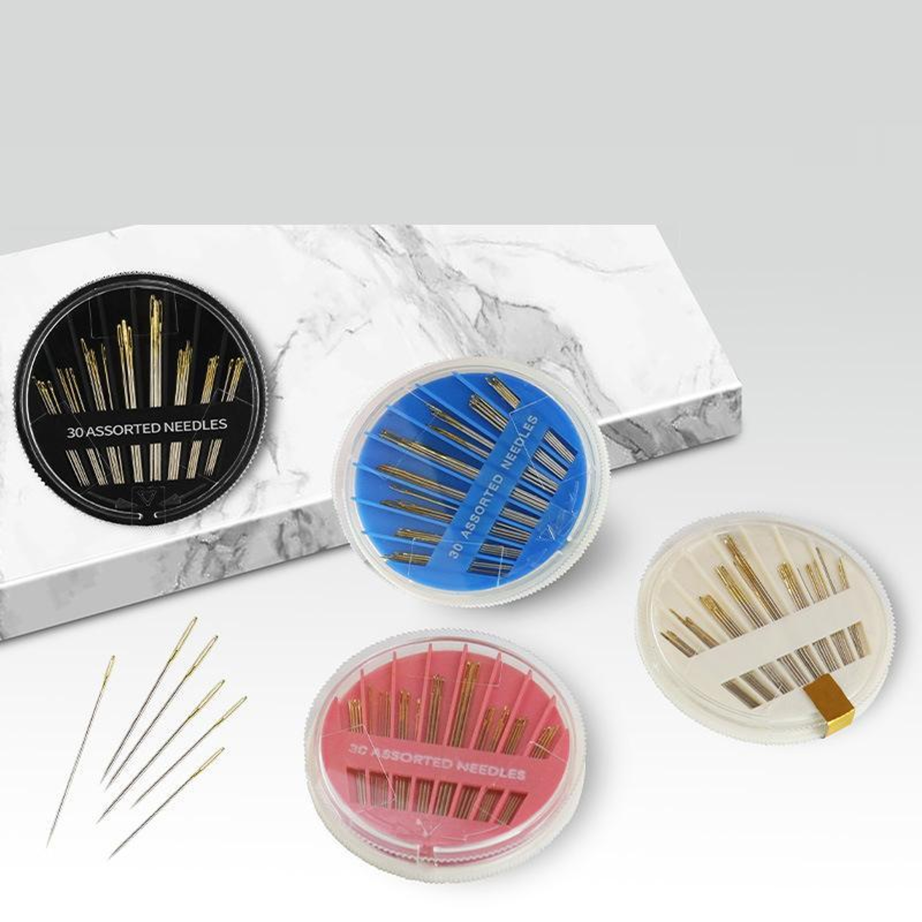 5pcs 30in1 Hand Sewing Needle Set With Rotating Storage Disc 1