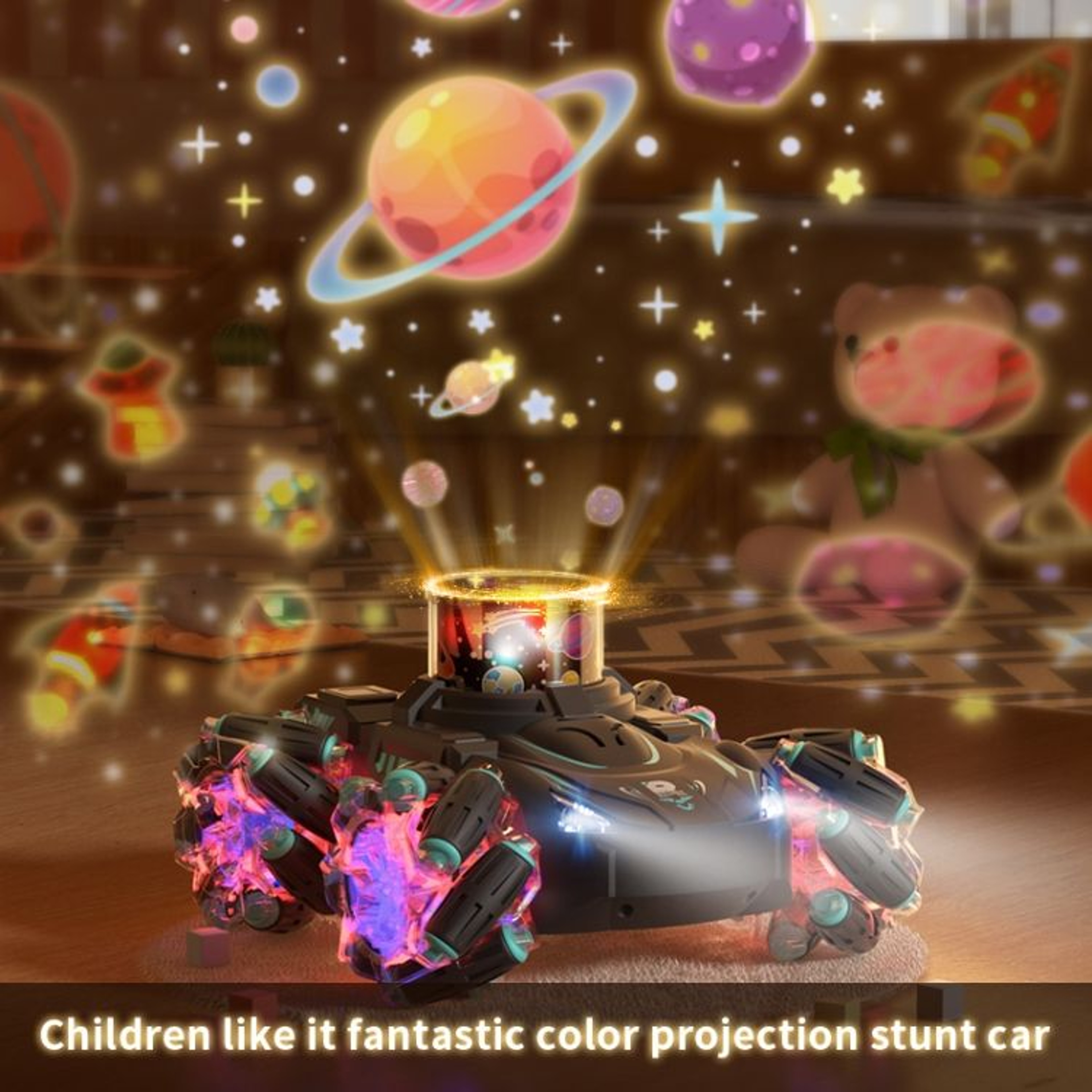 Magic Color Projection Stunt RC Drift Car AllTerrain Remote Control Car For Kids 7