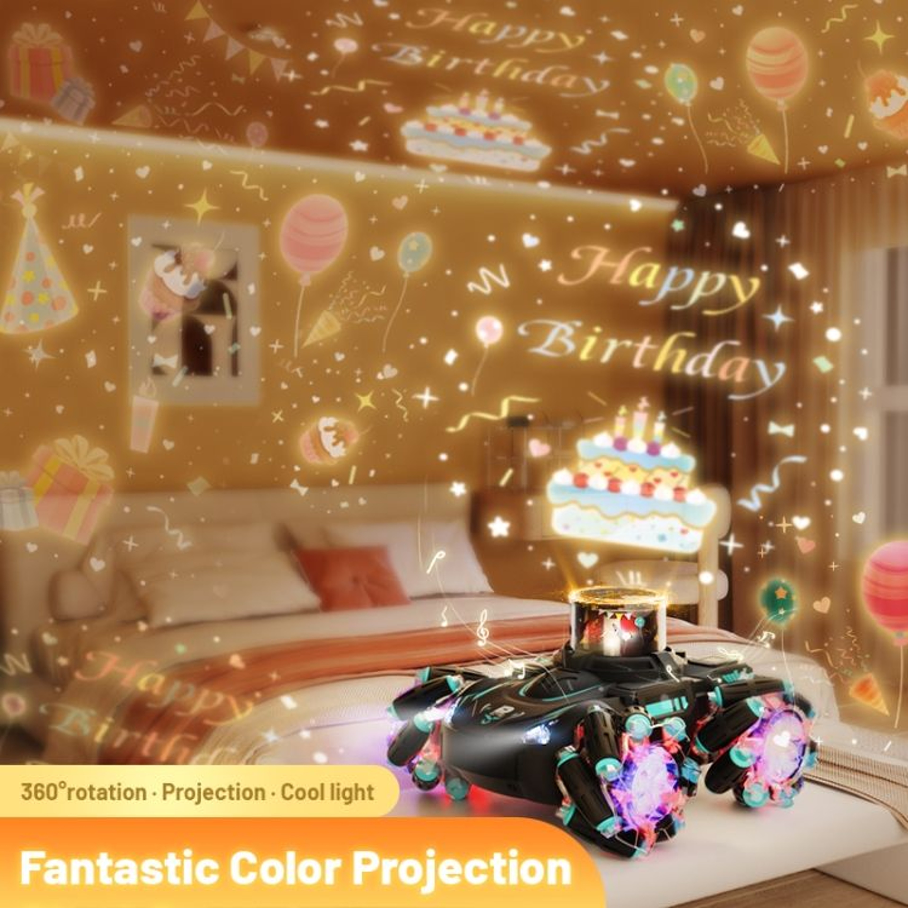 Magic Color Projection Stunt RC Drift Car AllTerrain Remote Control Car For Kids 6