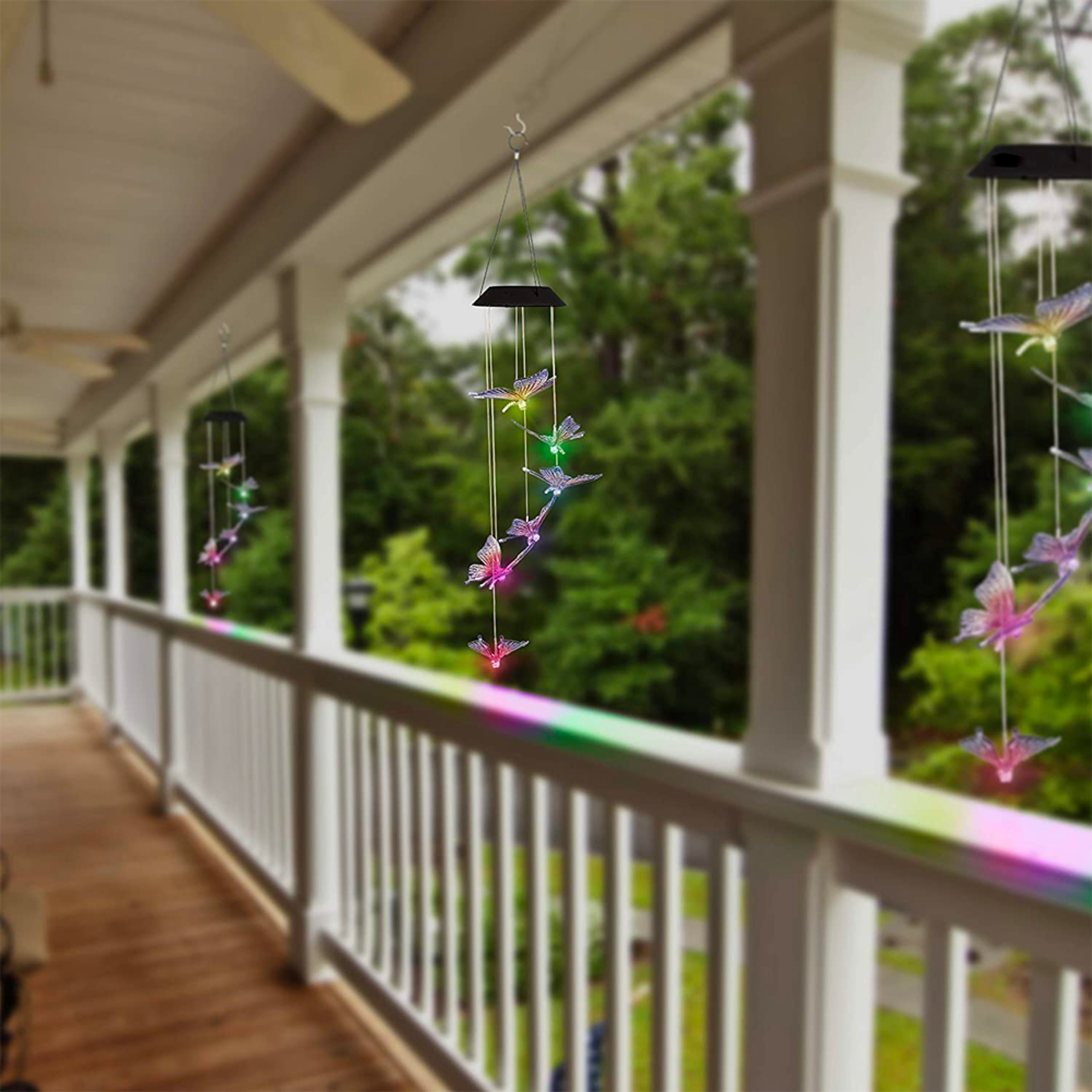 Color-Changing LED Solar Butterfly Outdoor Wind Chimes 1