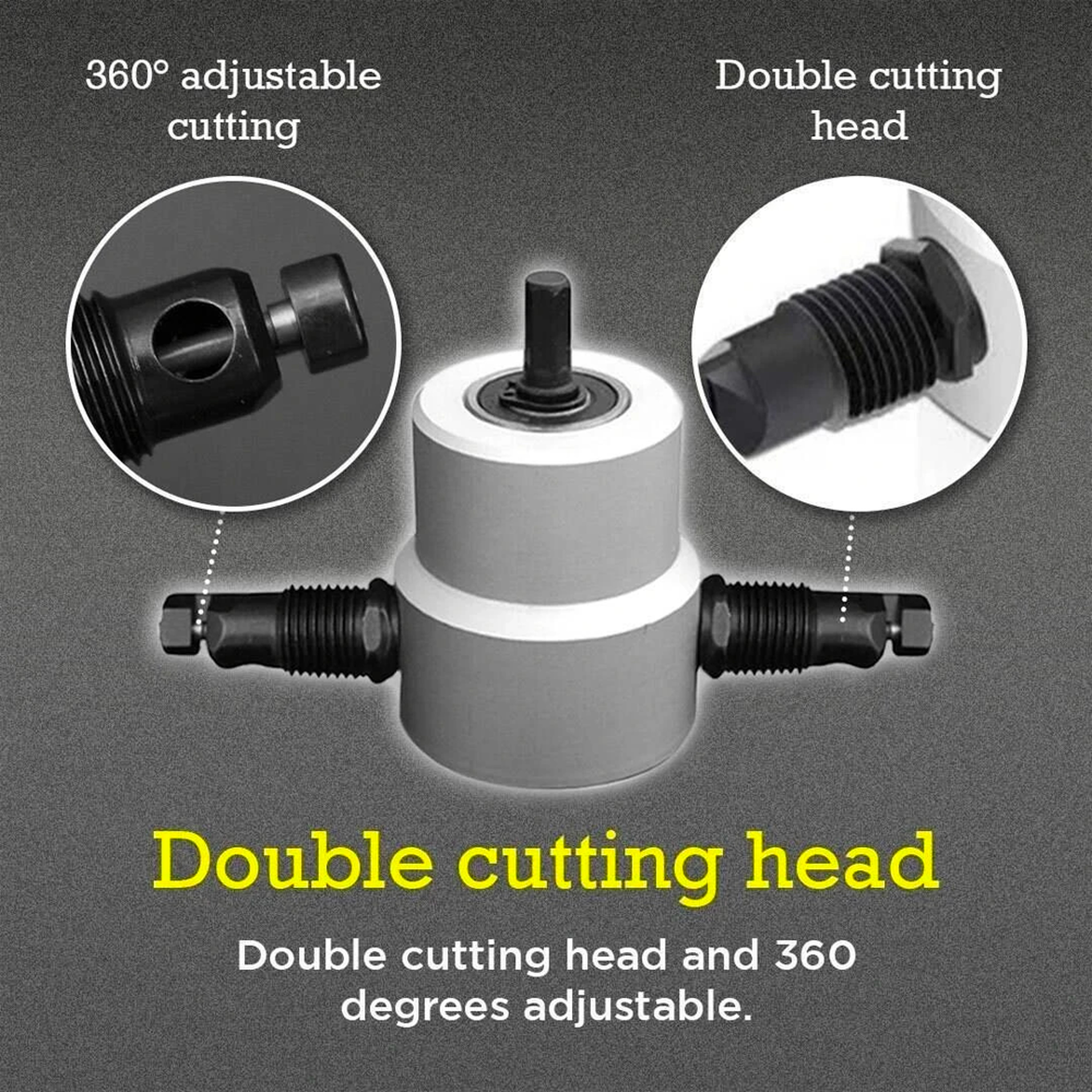 Double Head Sheet Metal Nibbler with Drill Attachment 1