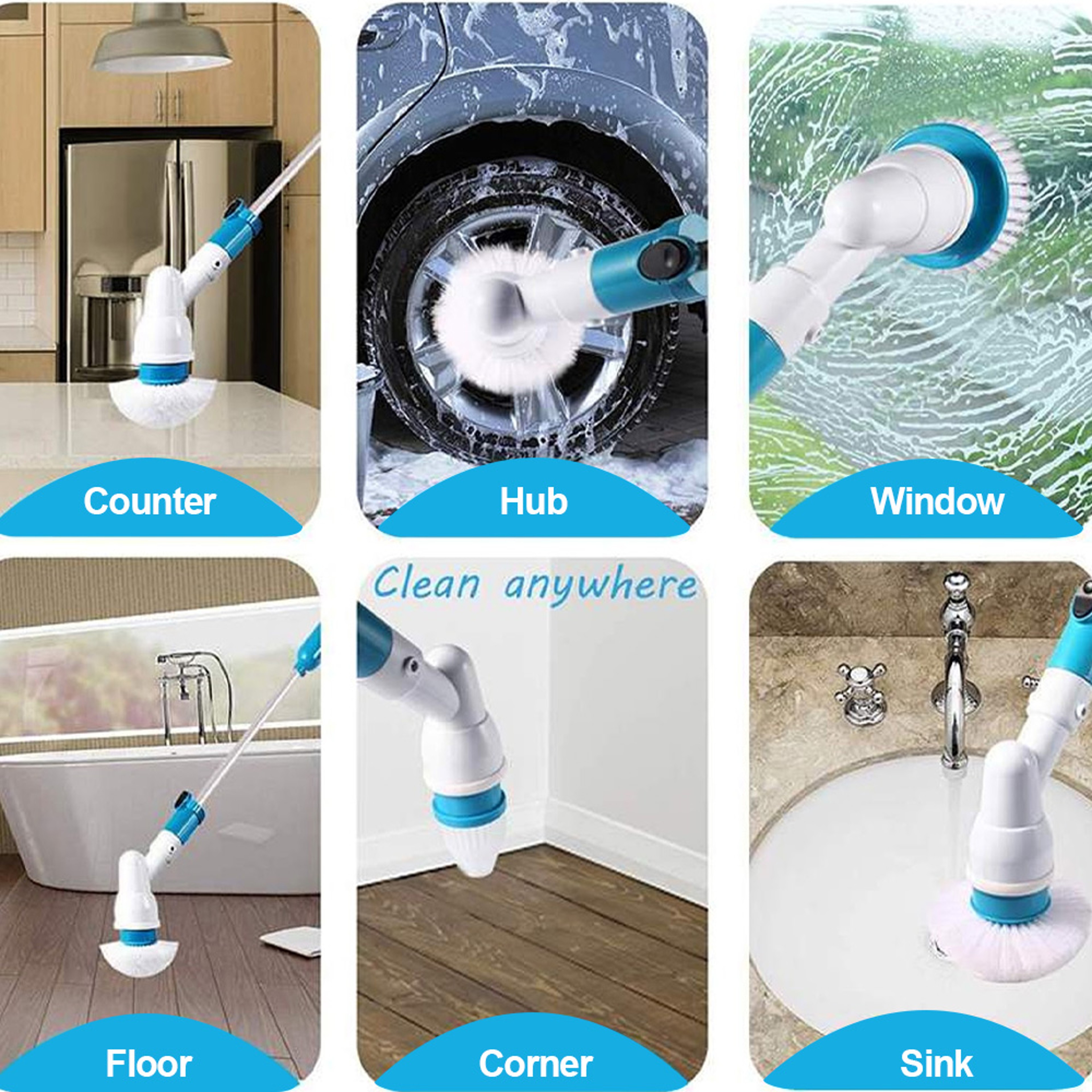 Extendable Cordless Power Scrubber For Bathrooms & Kitchen 3