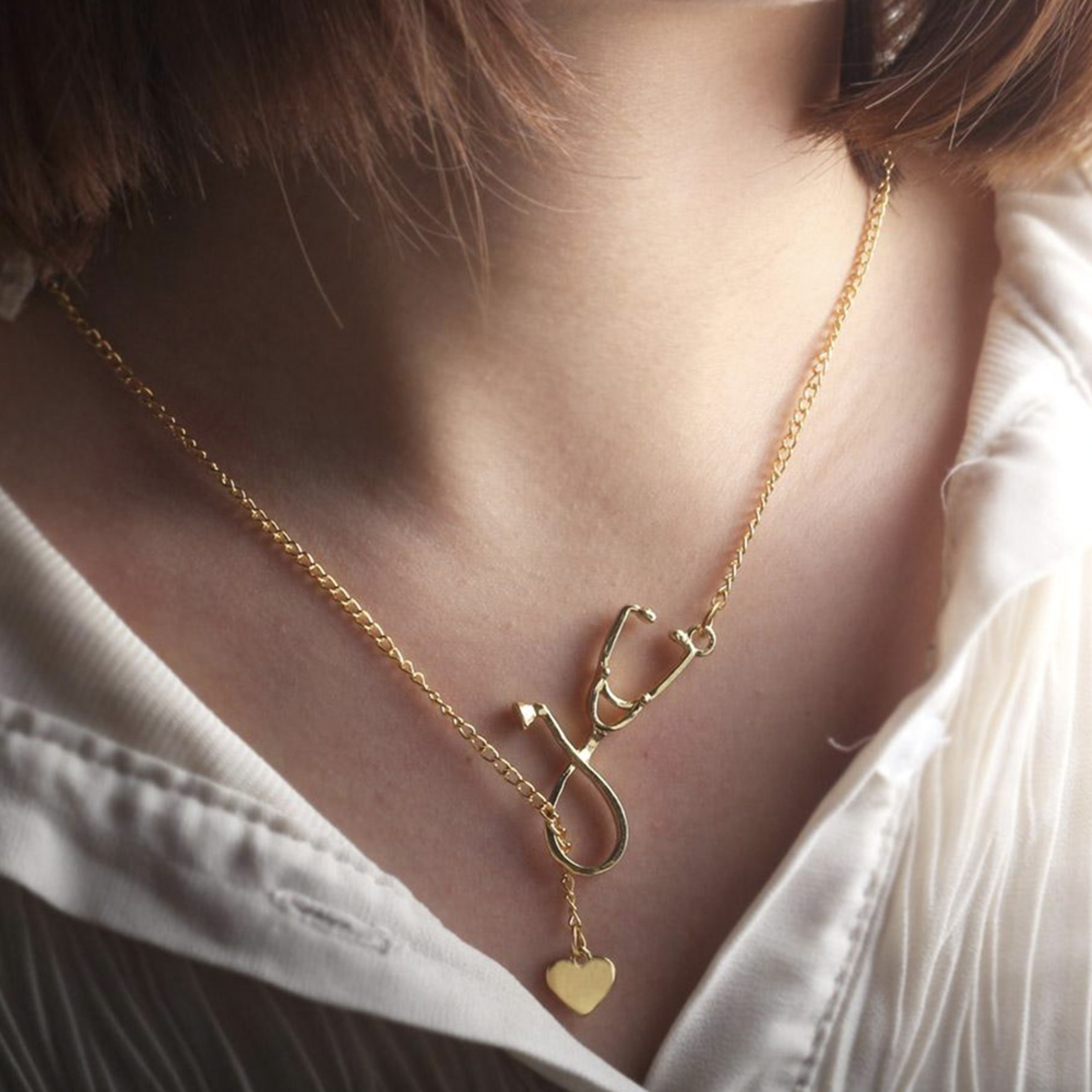 Heart Stethoscope Necklace 2