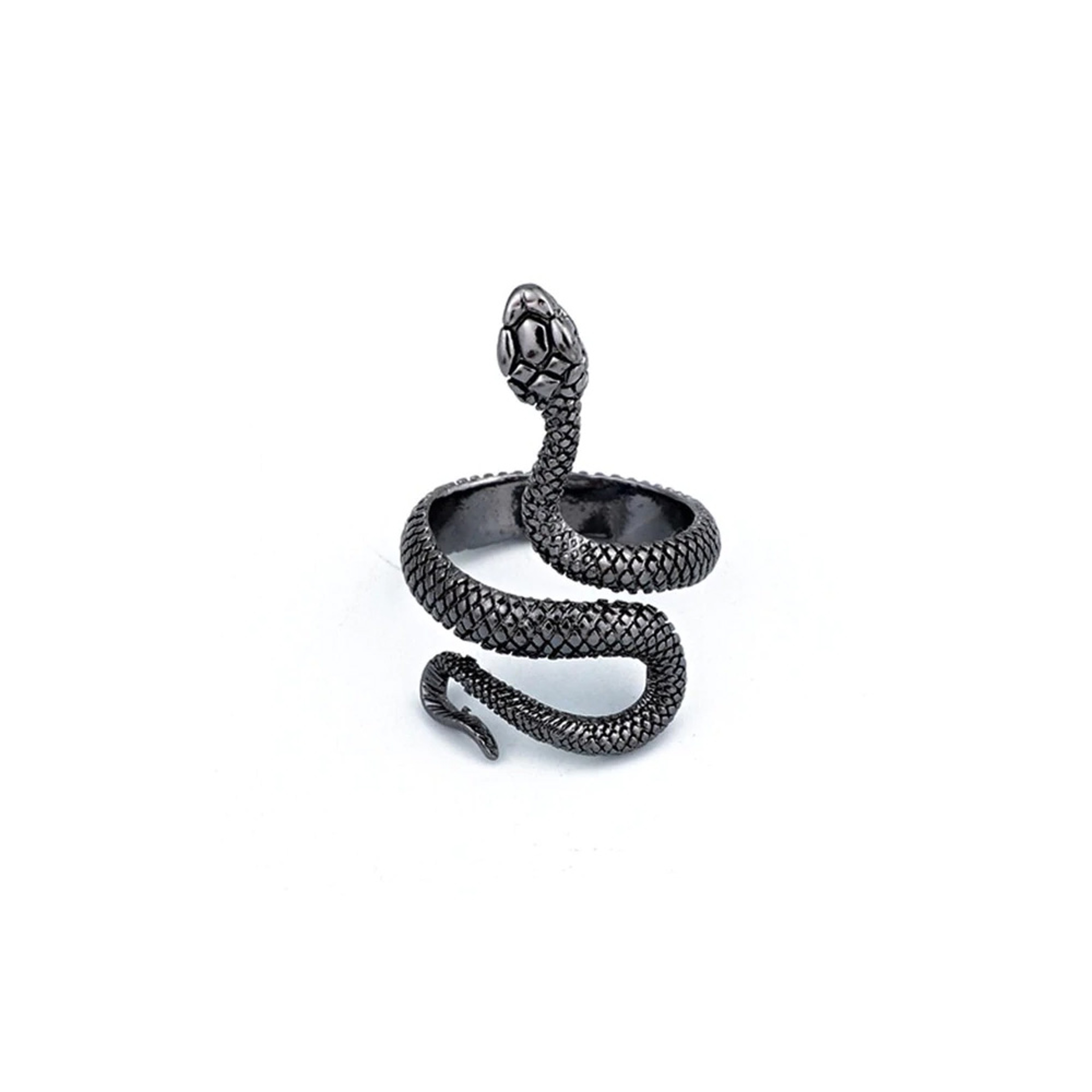 Metallic Adjustable Snake Ring dark gray