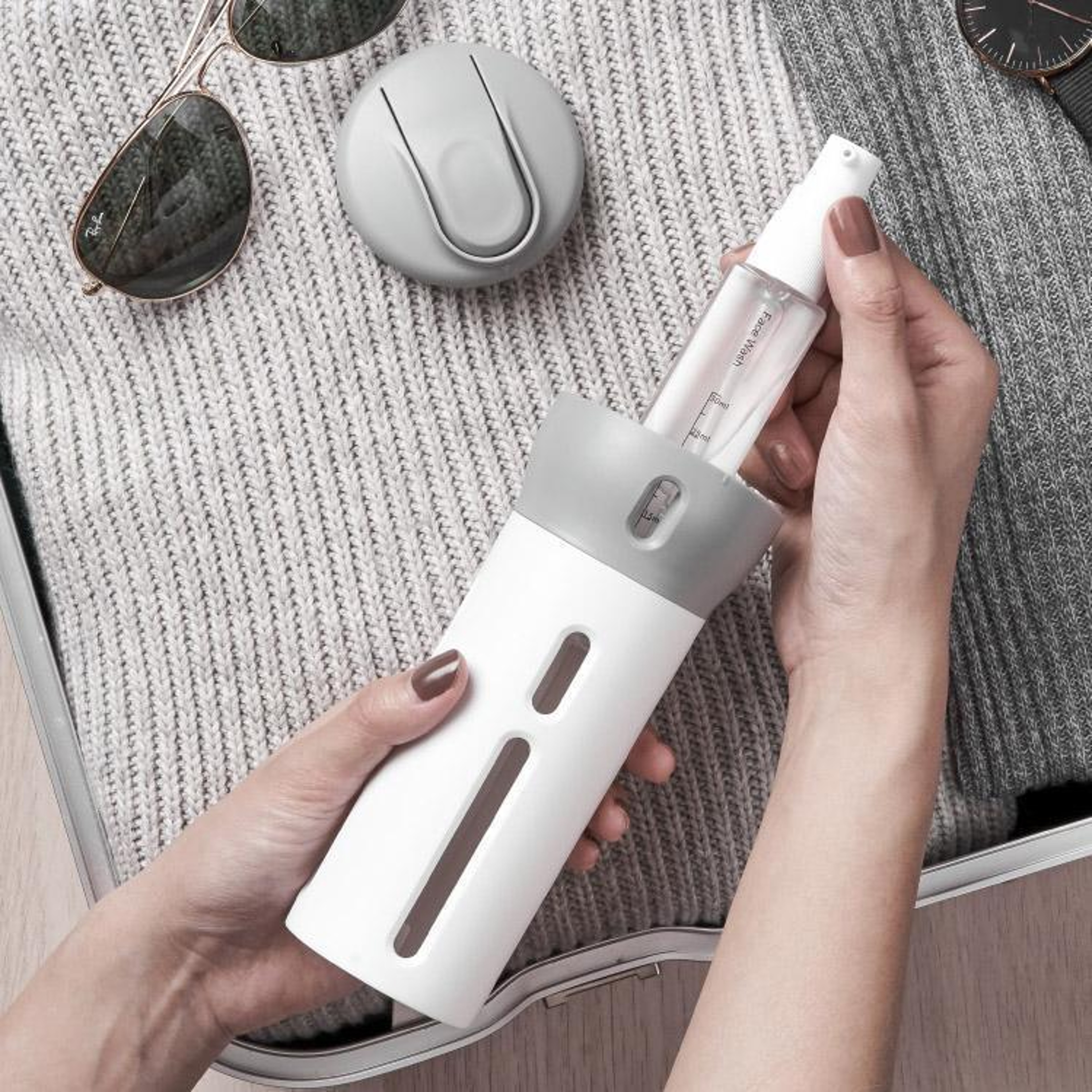 4-In-1 Travel Bottle Light Gray