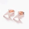 Small Lightning Bolt Stud Earrings rose gold