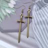 Cool Zinc Alloy Sword Earrings bronze