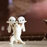 Funny Sassy Dancing Cat Airpod Holder white yellow