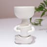 Human Shaped Ceramic Sitting Flower Pots white 1