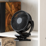 USB Rechargeable 360° Rotation Clip-On Table Fan black