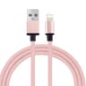 Premium Lightning Cable 1m Woven Metal Head IPhone Charger Cable Fast Sync Durable Pink 7