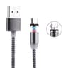 360 Degree Magnetic Micro USB Charger Cable 1M Braided USB Charging Cable With LED Indicator 0