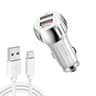 YSY QC30 Dual USB Car Charger With 1M Micro USB Fast Charging Cable 20W Fast Car Adapter 11