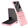 Galaxy Z Flip8 Shockproof Phone Case With Hinge Protection Leather Finish And Tempered Glass Back 7