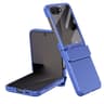 Galaxy Z Flip8 Shockproof Phone Case With Hinge Protection Leather Finish And Tempered Glass Back 9