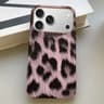 Leopard Print IPhone 18 Pro Case With LeatherTextured PU Protection 0