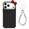 Cute Bow IPhone 18 Pro Max Case With Pearl Beaded Wrist Strap 0