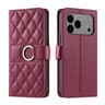 IPhone 18 Pro Rhombic PU Leather Wallet Case With Card Holder And Stand 0