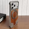 Walnut Wood Magnetic Case For IPhone 18 Pro With 360 Rotating Metal Stand 0