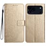 Flower Embossed IPhone 18 Pro Max Wallet Phone Case With Card Slot And Stand 9