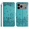 IPhone 18 Pro Cat Embossed Leather Wallet Case With Lanyard 8