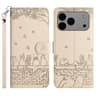 IPhone 18 Pro Cat Embossed Leather Wallet Case With Lanyard 11