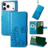 FourLeaf Clover Embossed Wallet Case For IPhone 18 Pro Max With Card Slot Stand And Lanyard 6