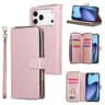 IPhone 18 Pro Max 9 Card Slot PU Leather Zipper Wallet Phone Case With Stand 7